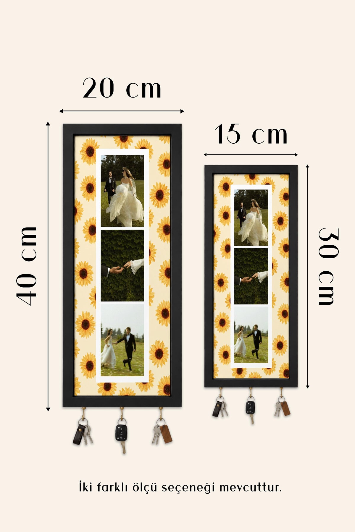 Kişiye Özel Tablo Anahtarlık, Photobooth Stili Gümüş Fotoğraf Çerçevesi, Vintage Duvar Dekoru