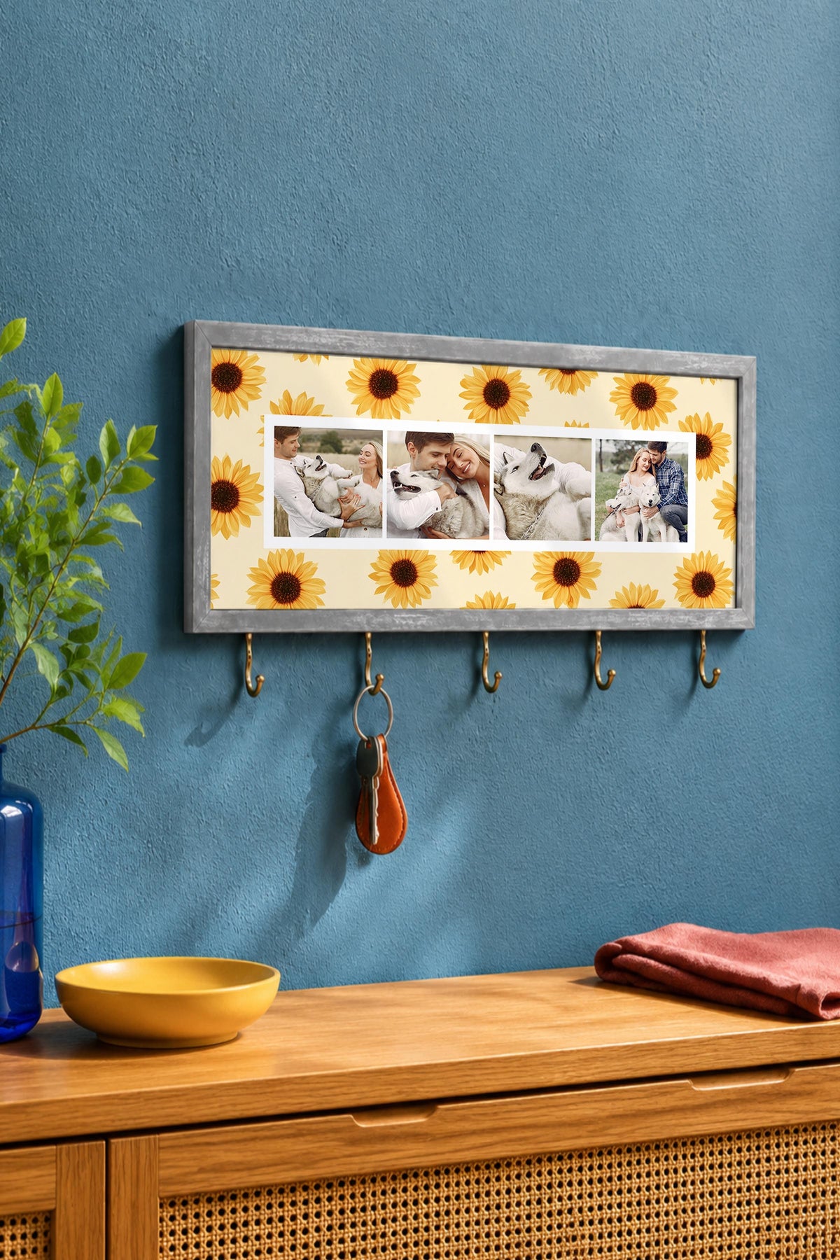 Kişiye Özel Tablo Anahtarlık, Photobooth Stili Gümüş Fotoğraf Çerçevesi, Vintage Duvar Dekoru