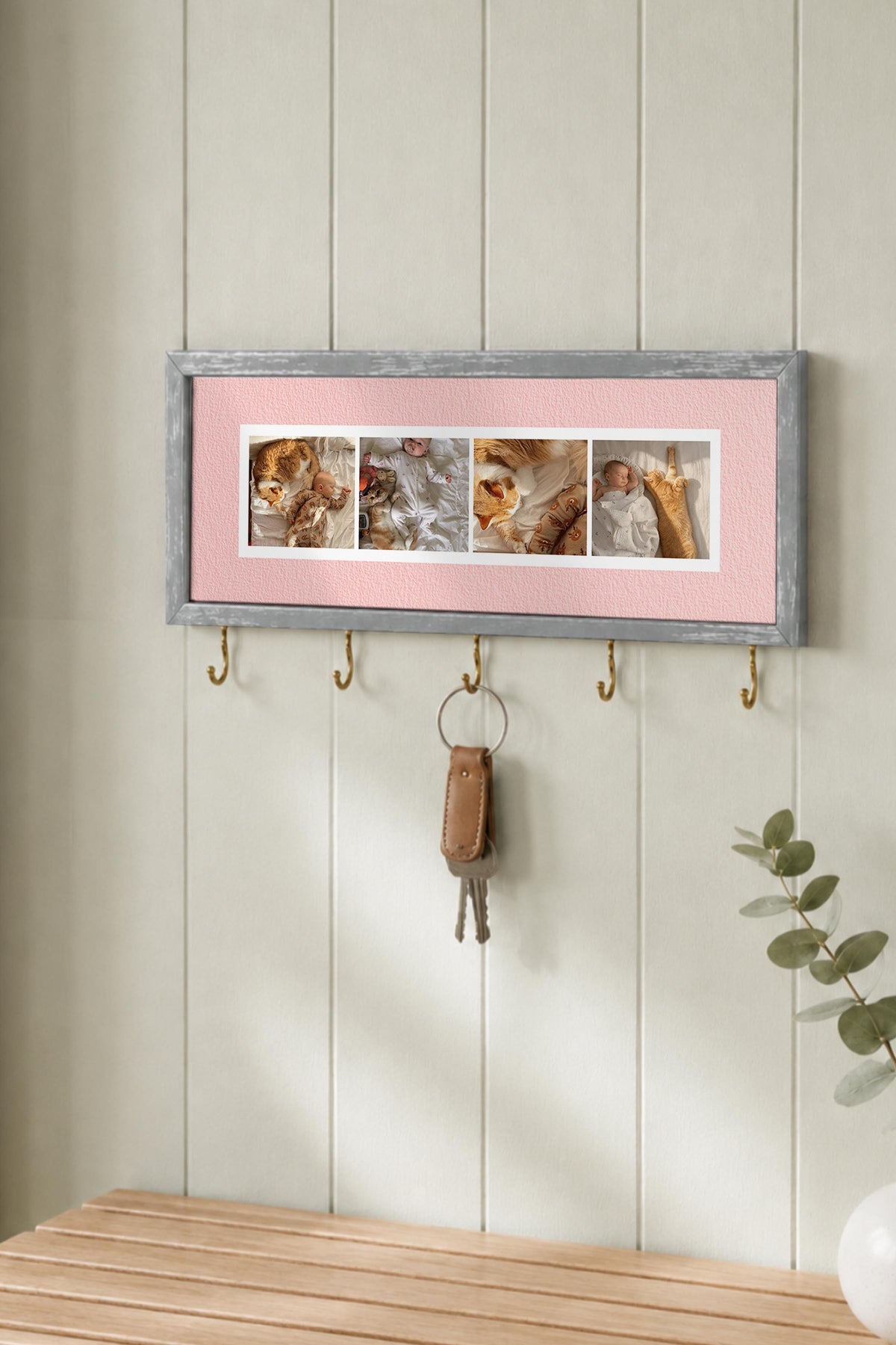 Kişiye Özel Tablo Anahtarlık, Photobooth Stili Gümüş Fotoğraf Çerçevesi, Vintage Duvar Dekoru
