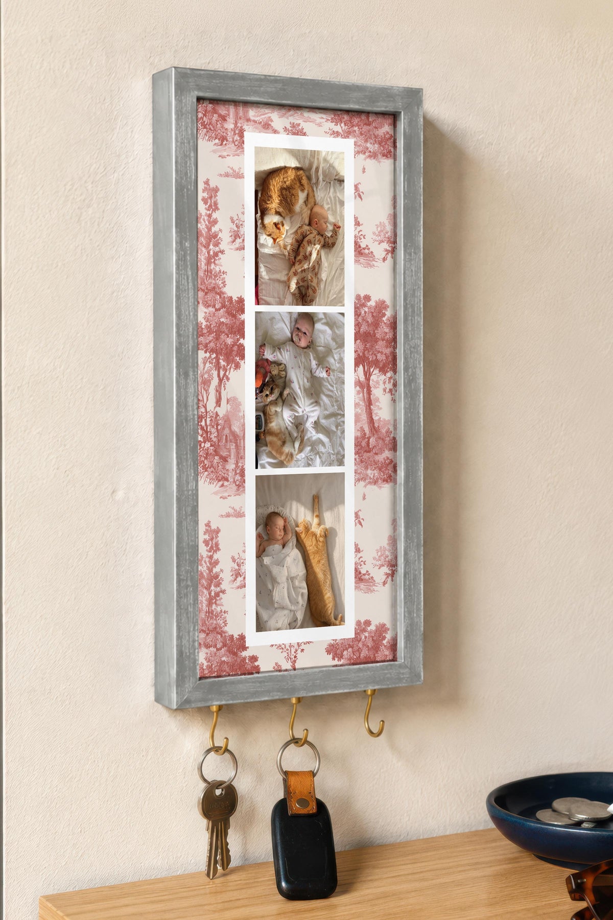 Kişiye Özel Tablo Anahtarlık, Photobooth Stili Gümüş Fotoğraf Çerçevesi, Vintage Duvar Dekoru