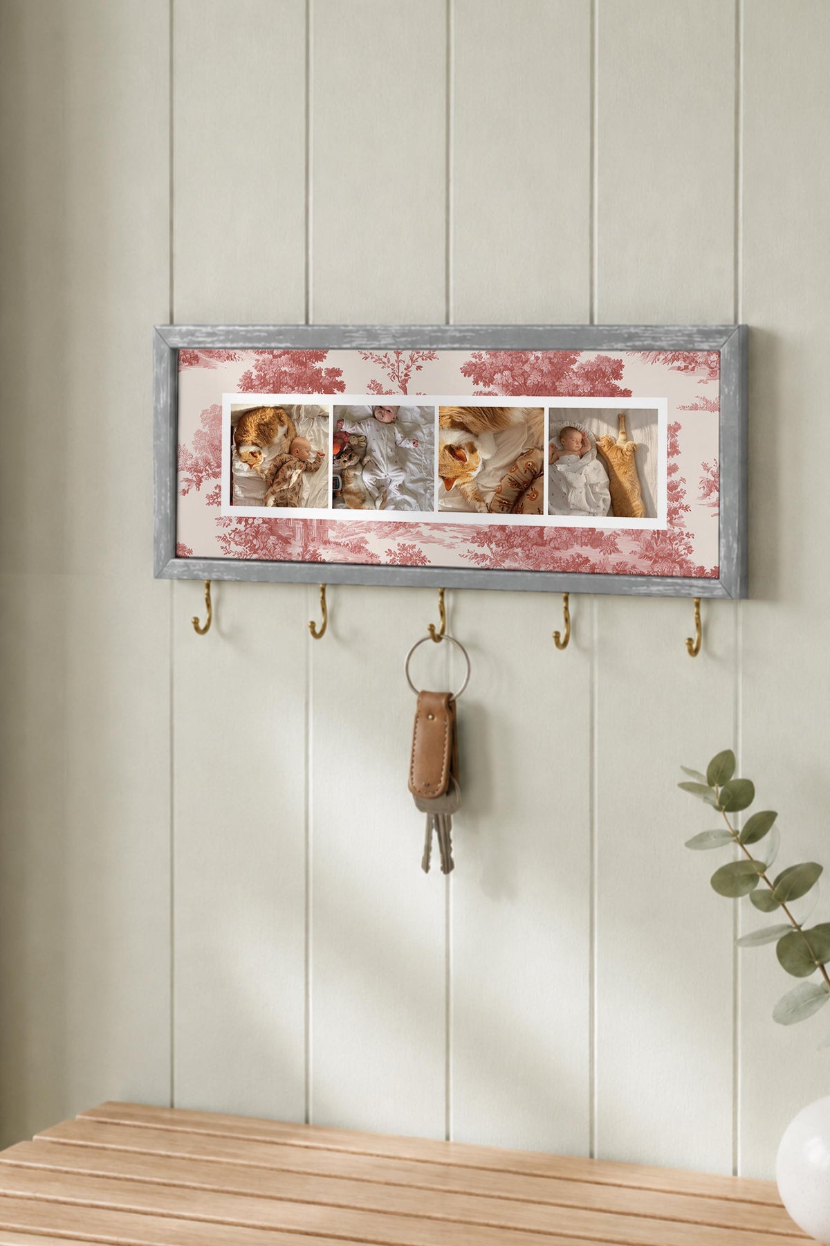 Kişiye Özel Tablo Anahtarlık, Photobooth Stili Gümüş Fotoğraf Çerçevesi, Vintage Duvar Dekoru