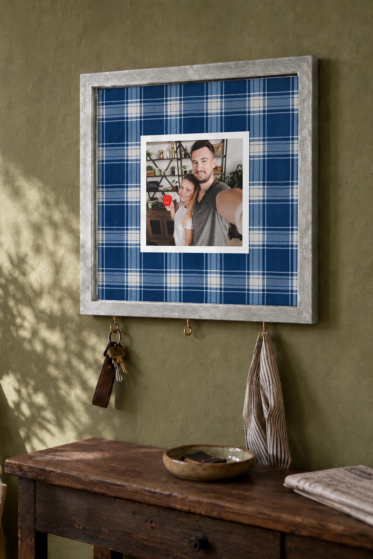 Kişiye Özel Tablo Anahtarlık, Photobooth Stili Gümüş Fotoğraf Çerçevesi, Vintage Duvar Dekoru