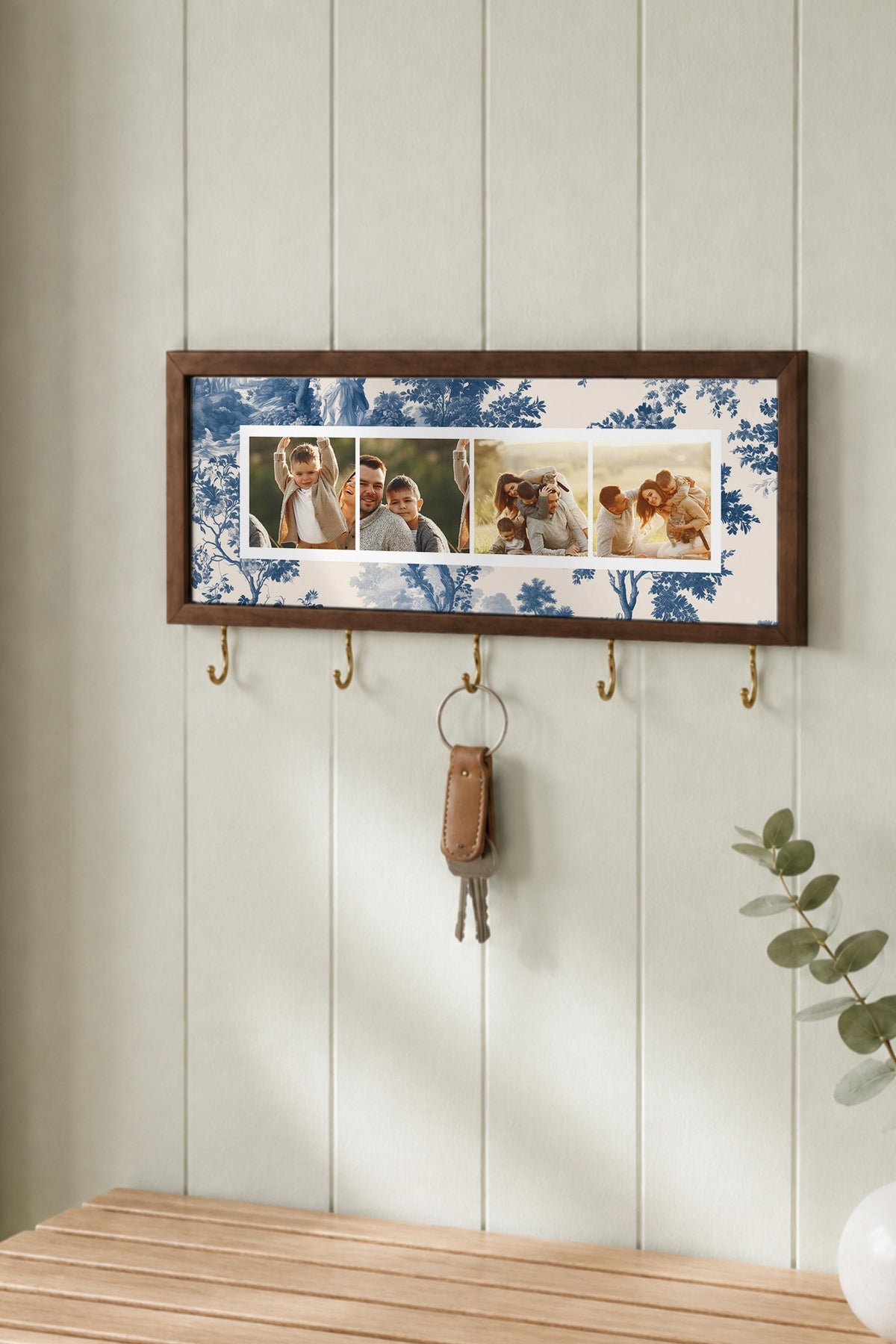 Kişiye Özel Tablo Anahtarlık, Photobooth Stili Kahverengi Fotoğraf Çerçevesi, Vintage Duvar Dekoru