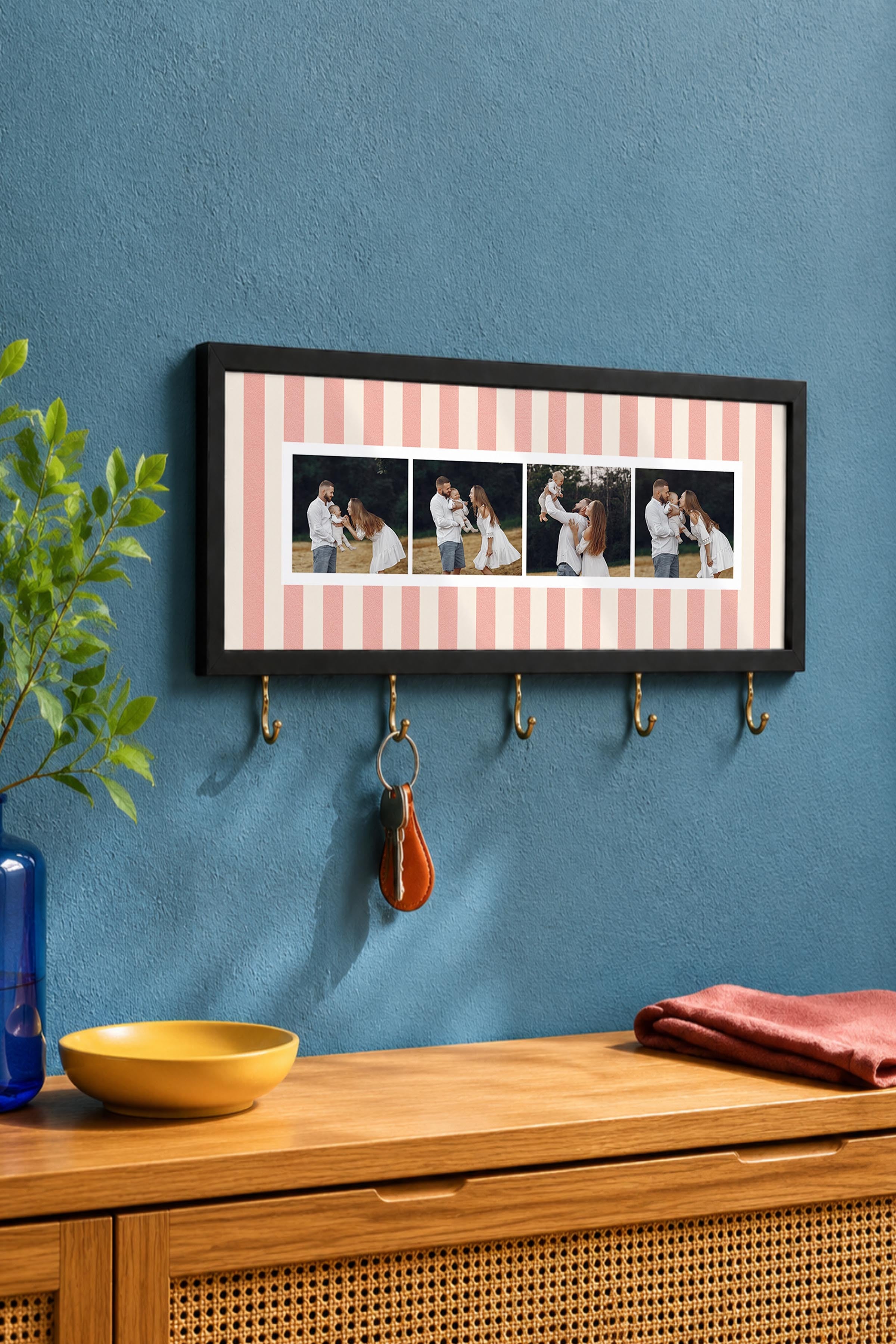 Kişiye Özel Tablo Anahtarlık, Photobooth Stili Siyah Fotoğraf Çerçevesi, Vintage Duvar Dekoru