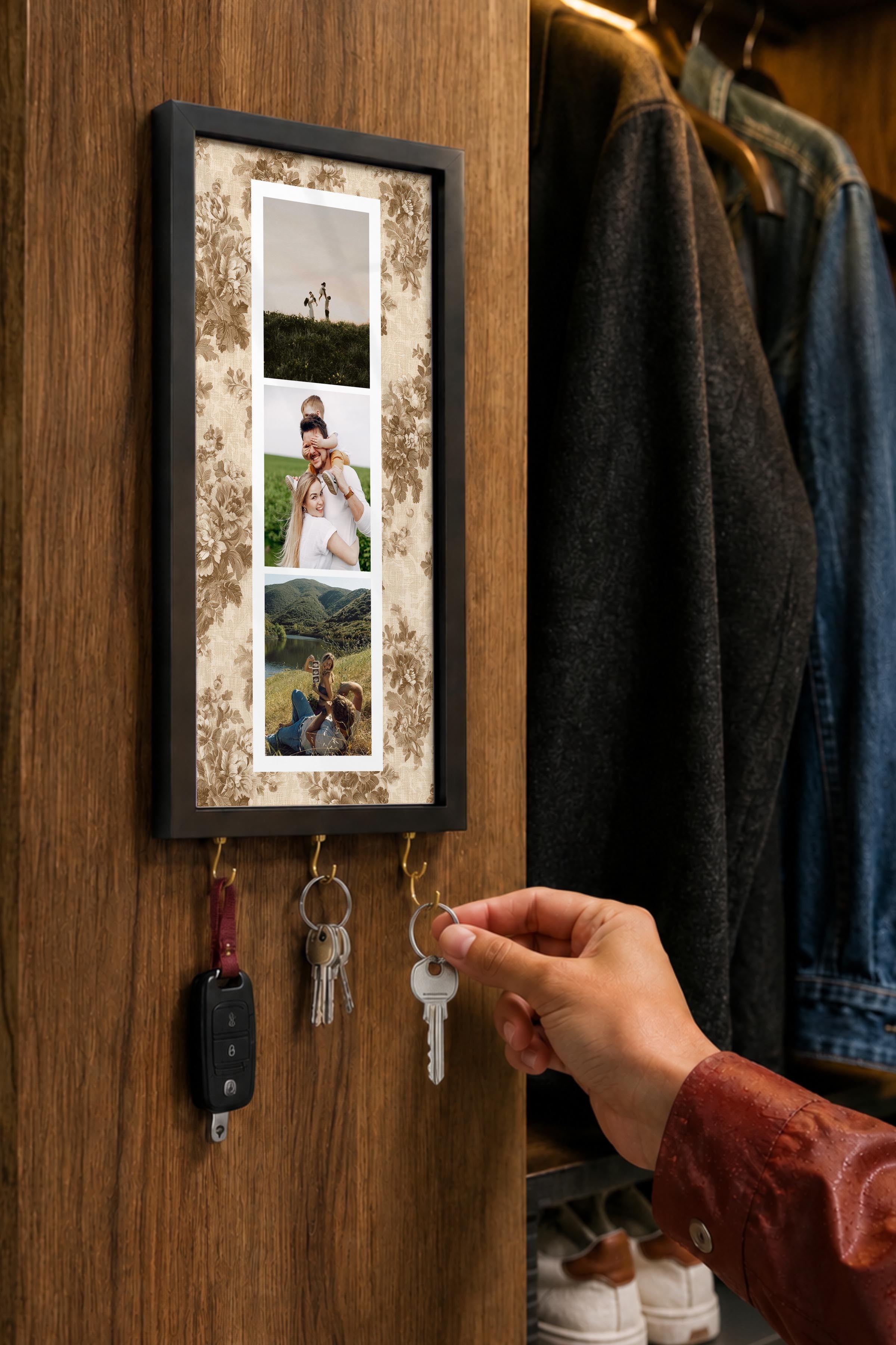 Kişiye Özel Tablo Anahtarlık, Photobooth Stili Siyah Fotoğraf Çerçevesi, Vintage Duvar Dekoru