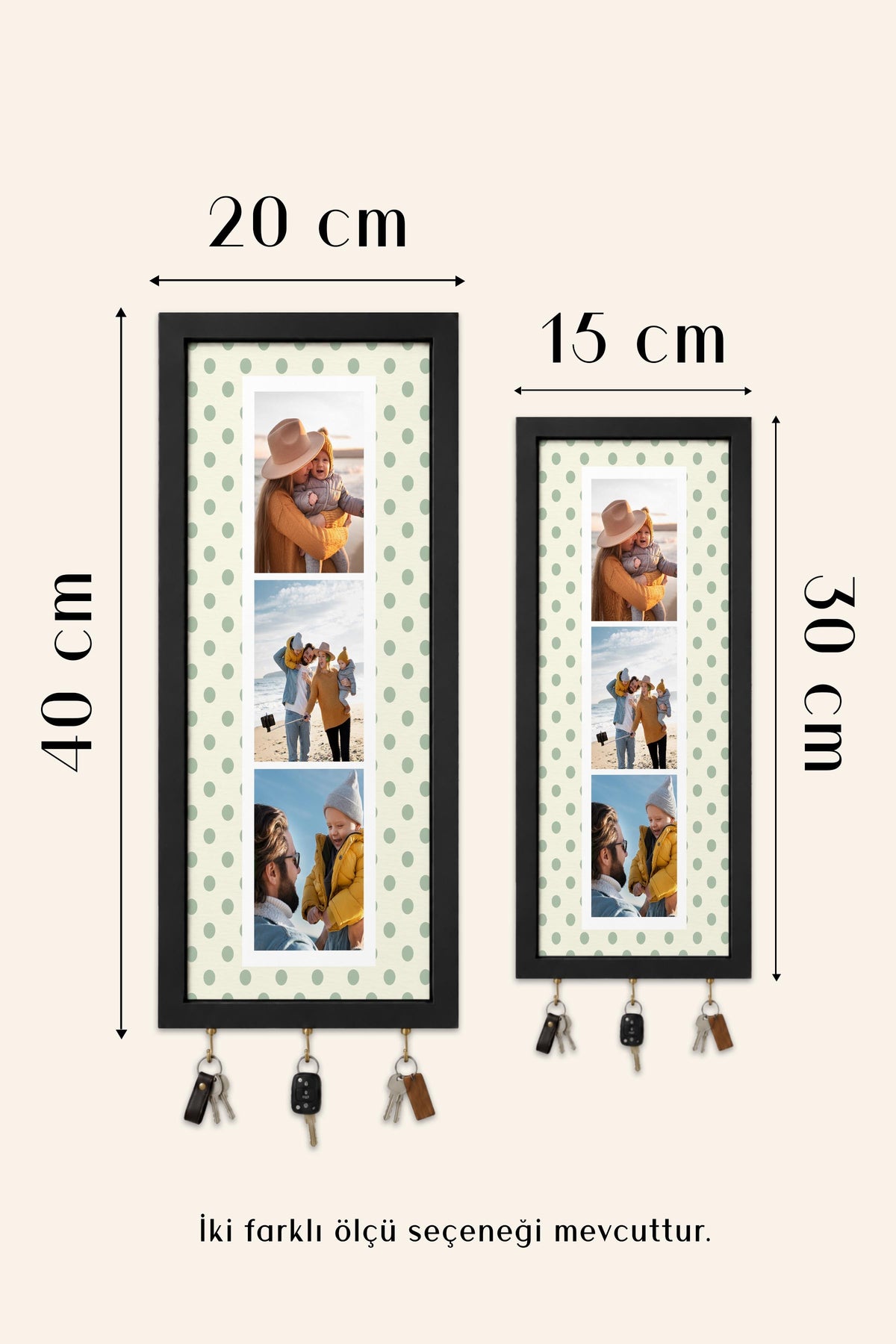 Kişiye Özel Tablo Anahtarlık, Photobooth Stili Siyah Fotoğraf Çerçevesi, Vintage Duvar Dekoru