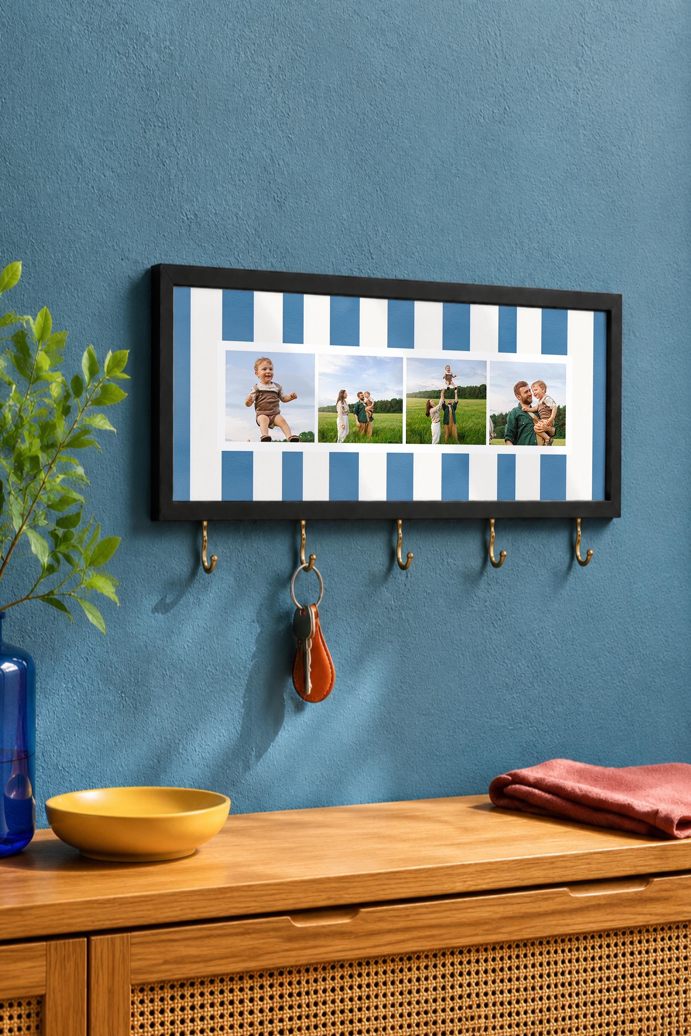 Kişiye Özel Tablo Anahtarlık, Photobooth Stili Siyah Fotoğraf Çerçevesi, Vintage Duvar Dekoru