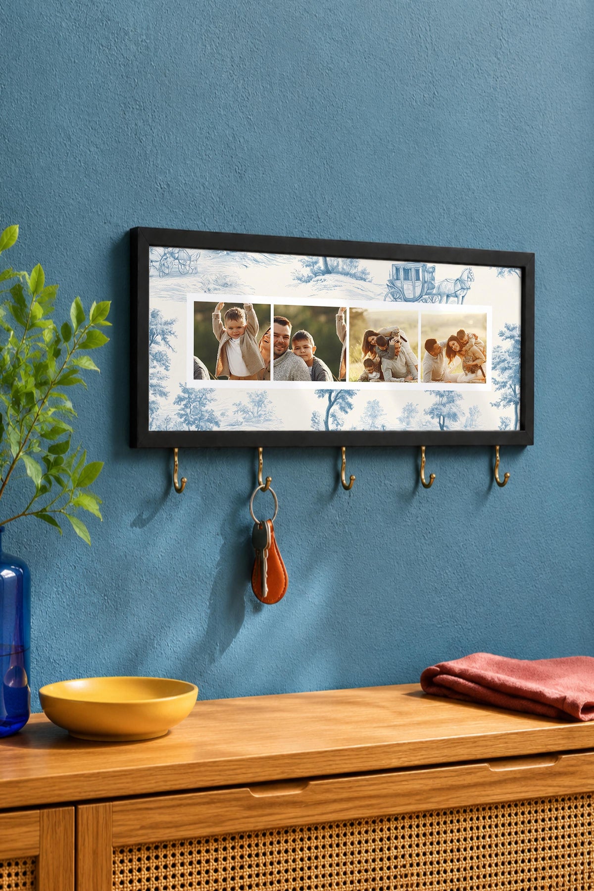 Kişiye Özel Tablo Anahtarlık, Photobooth Stili Siyah Fotoğraf Çerçevesi, Vintage Duvar Dekoru