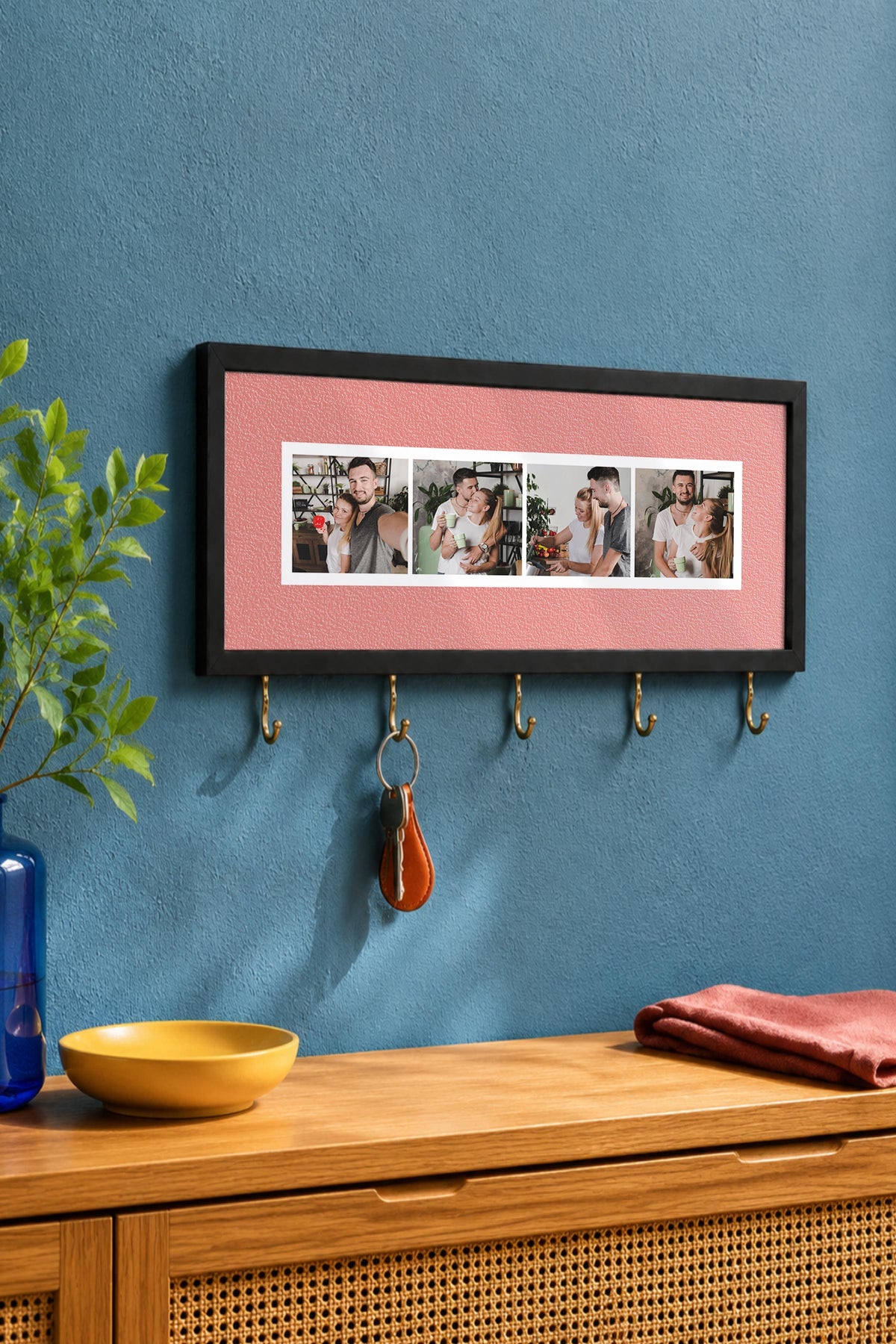 Kişiye Özel Tablo Anahtarlık, Photobooth Stili Siyah Fotoğraf Çerçevesi, Vintage Duvar Dekoru