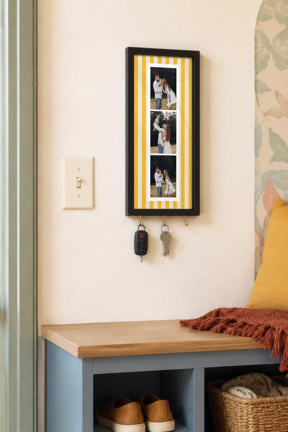 Kişiye Özel Tablo Anahtarlık, Photobooth Stili Siyah Fotoğraf Çerçevesi, Vintage Duvar Dekoru