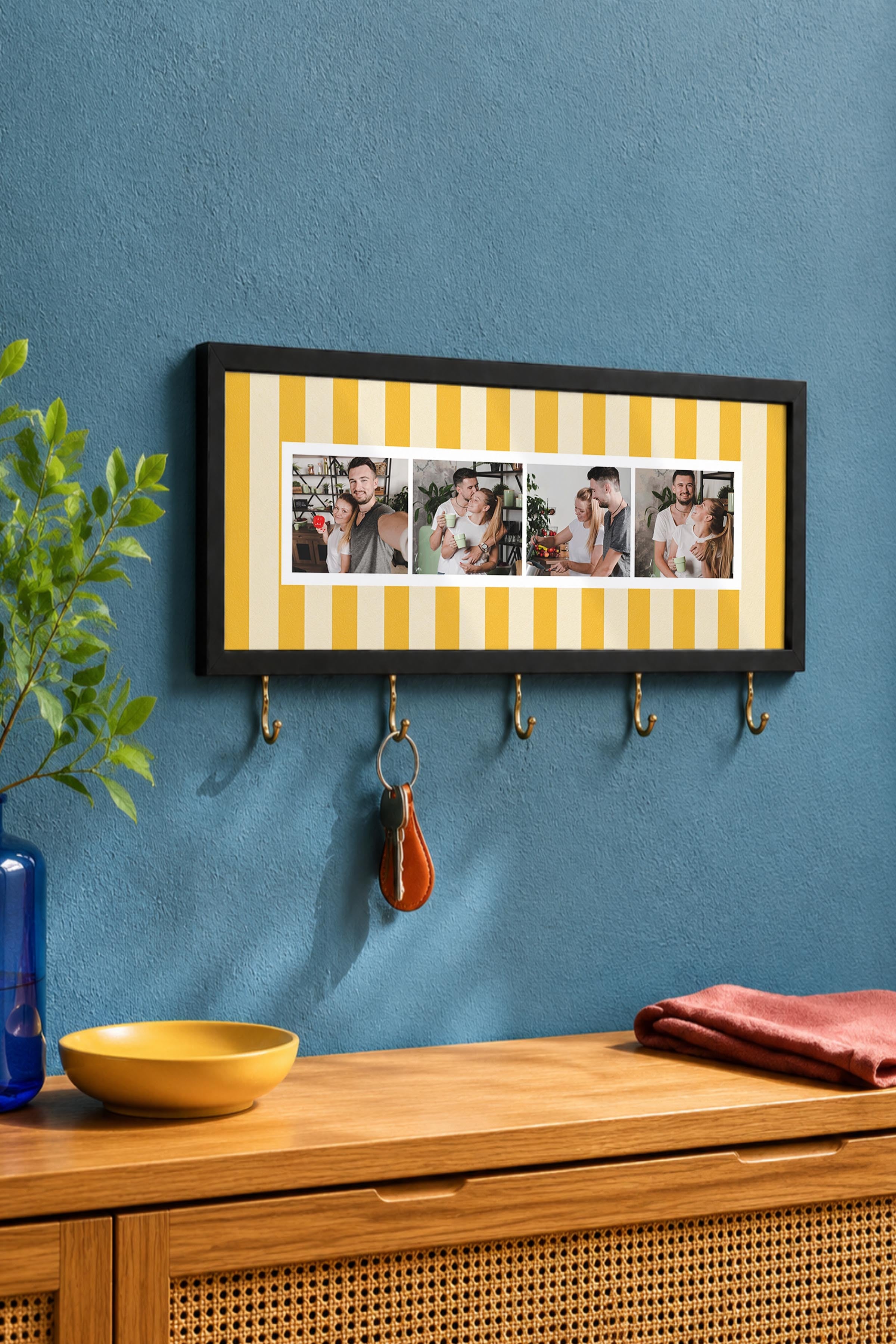 Kişiye Özel Tablo Anahtarlık, Photobooth Stili Siyah Fotoğraf Çerçevesi, Vintage Duvar Dekoru