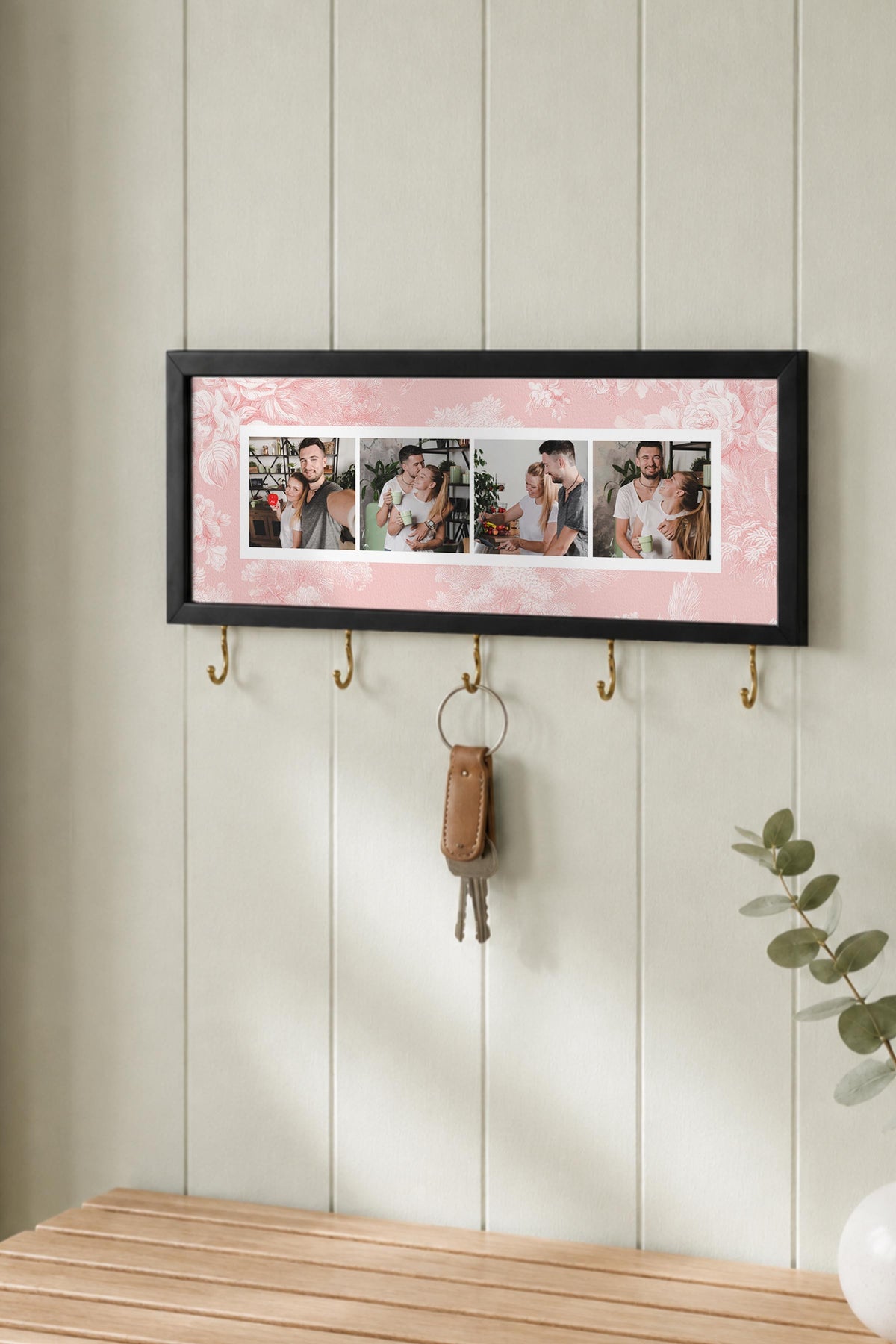 Kişiye Özel Tablo Anahtarlık, Photobooth Stili Siyah Fotoğraf Çerçevesi, Vintage Duvar Dekoru