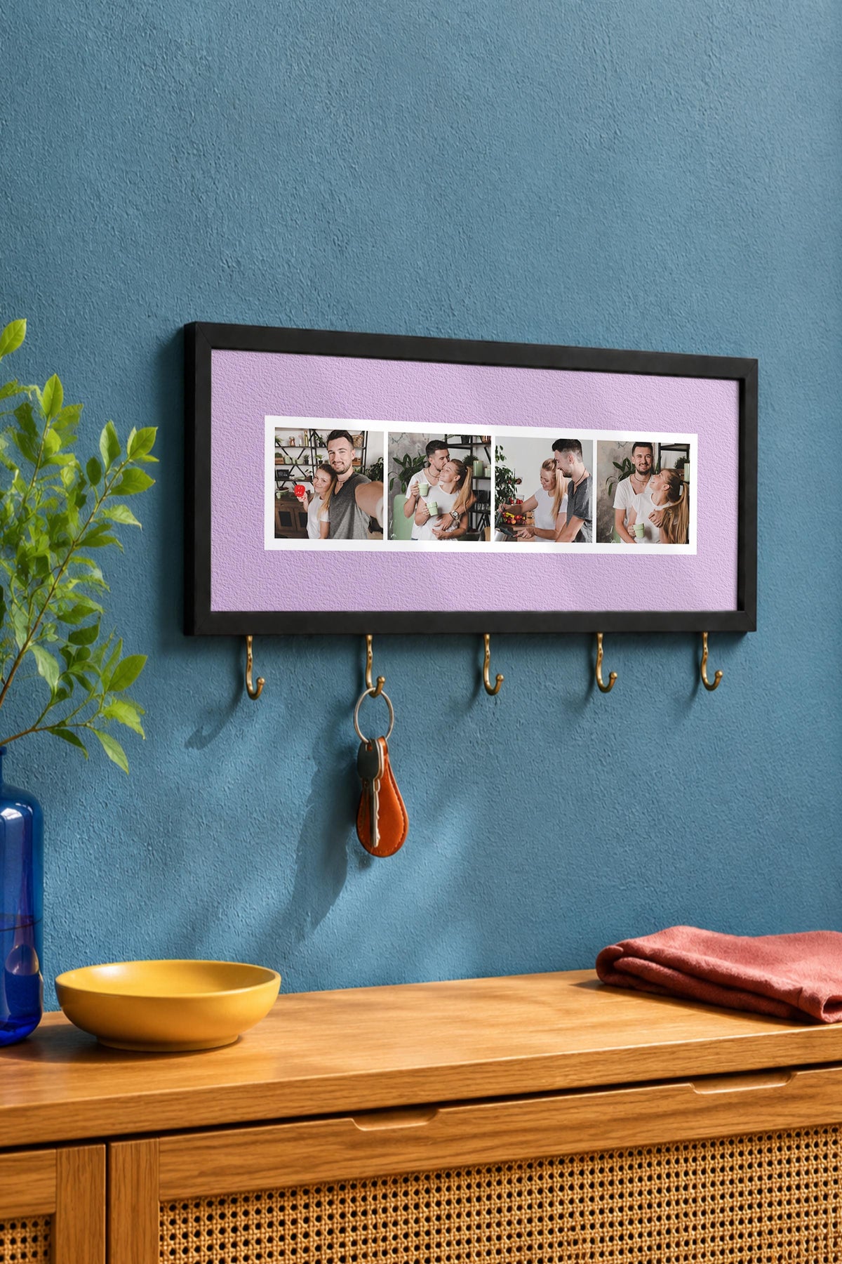 Kişiye Özel Tablo Anahtarlık, Photobooth Stili Siyah Fotoğraf Çerçevesi, Vintage Duvar Dekoru
