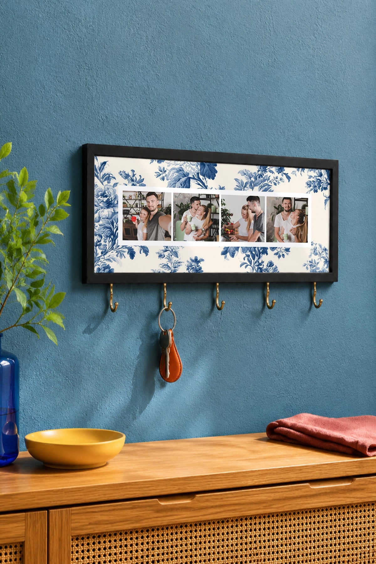 Kişiye Özel Tablo Anahtarlık, Photobooth Stili Siyah Fotoğraf Çerçevesi, Vintage Duvar Dekoru
