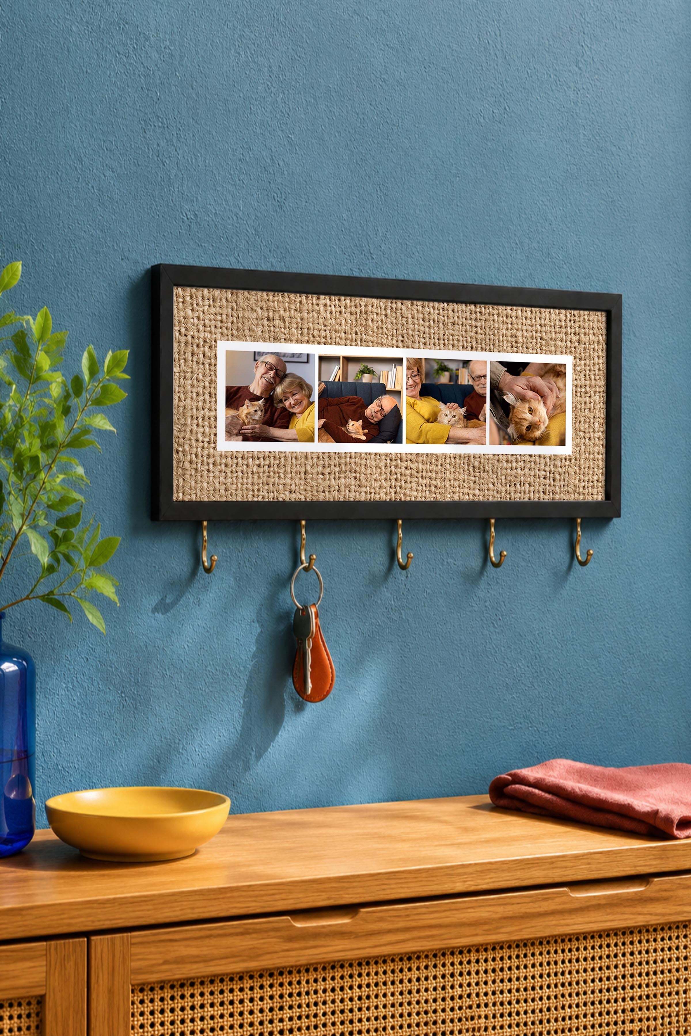 Kişiye Özel Tablo Anahtarlık, Photobooth Stili Siyah Fotoğraf Çerçevesi, Vintage Duvar Dekoru