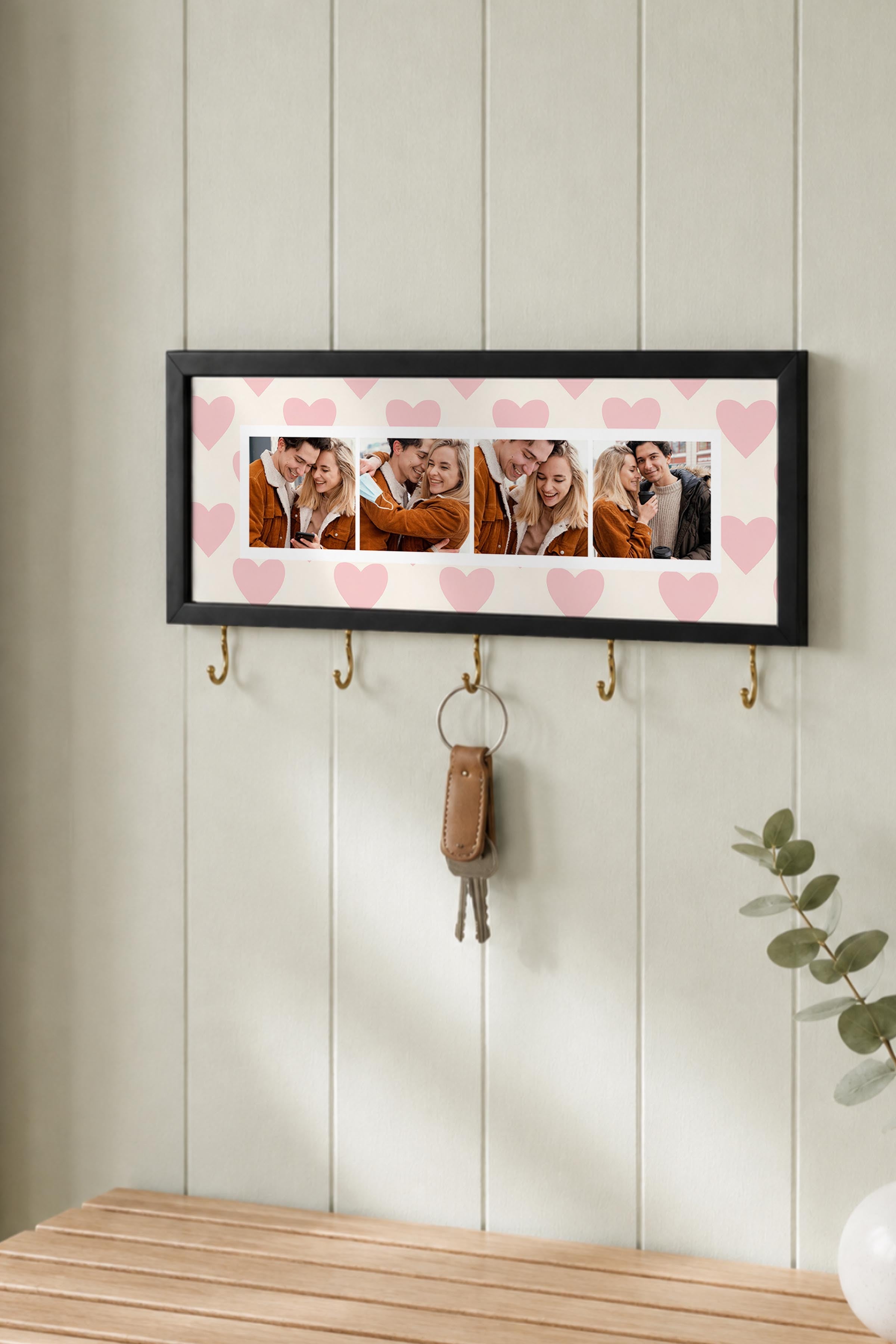 Kişiye Özel Tablo Anahtarlık, Photobooth Stili Siyah Fotoğraf Çerçevesi, Vintage Duvar Dekoru
