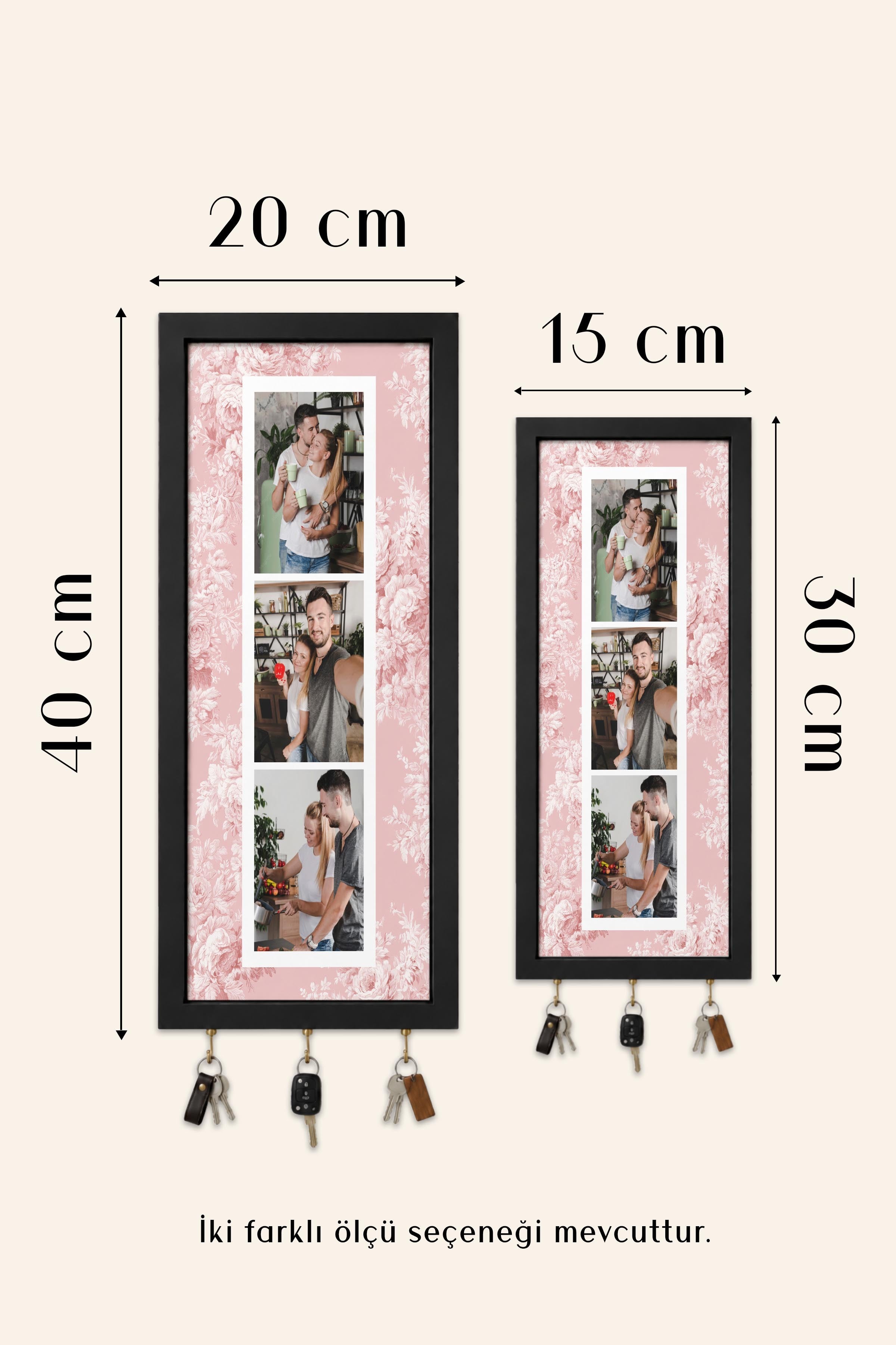 Kişiye Özel Tablo Anahtarlık, Photobooth Stili Siyah Fotoğraf Çerçevesi, Vintage Duvar Dekoru