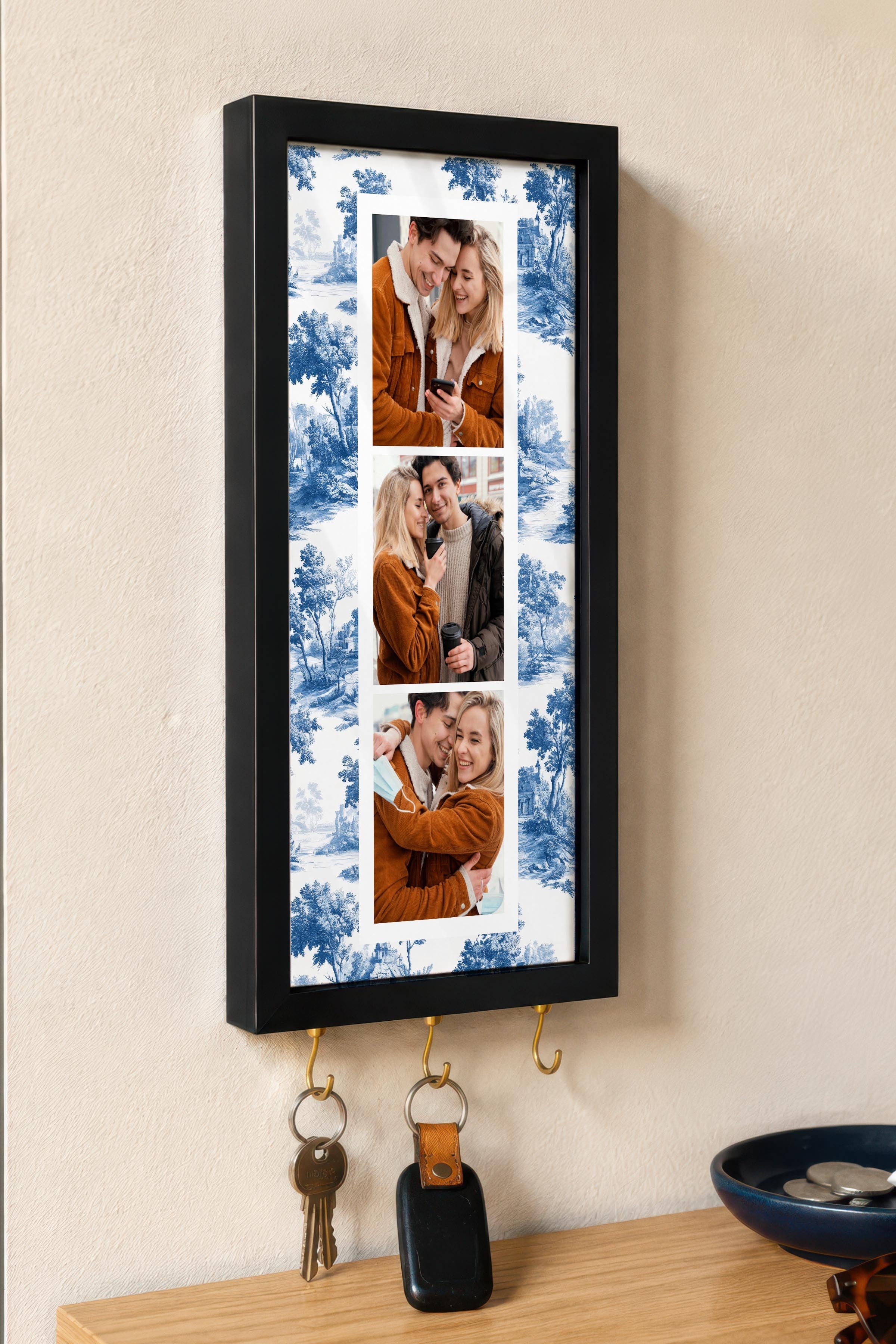 Kişiye Özel Tablo Anahtarlık, Photobooth Stili Siyah Fotoğraf Çerçevesi, Vintage Duvar Dekoru