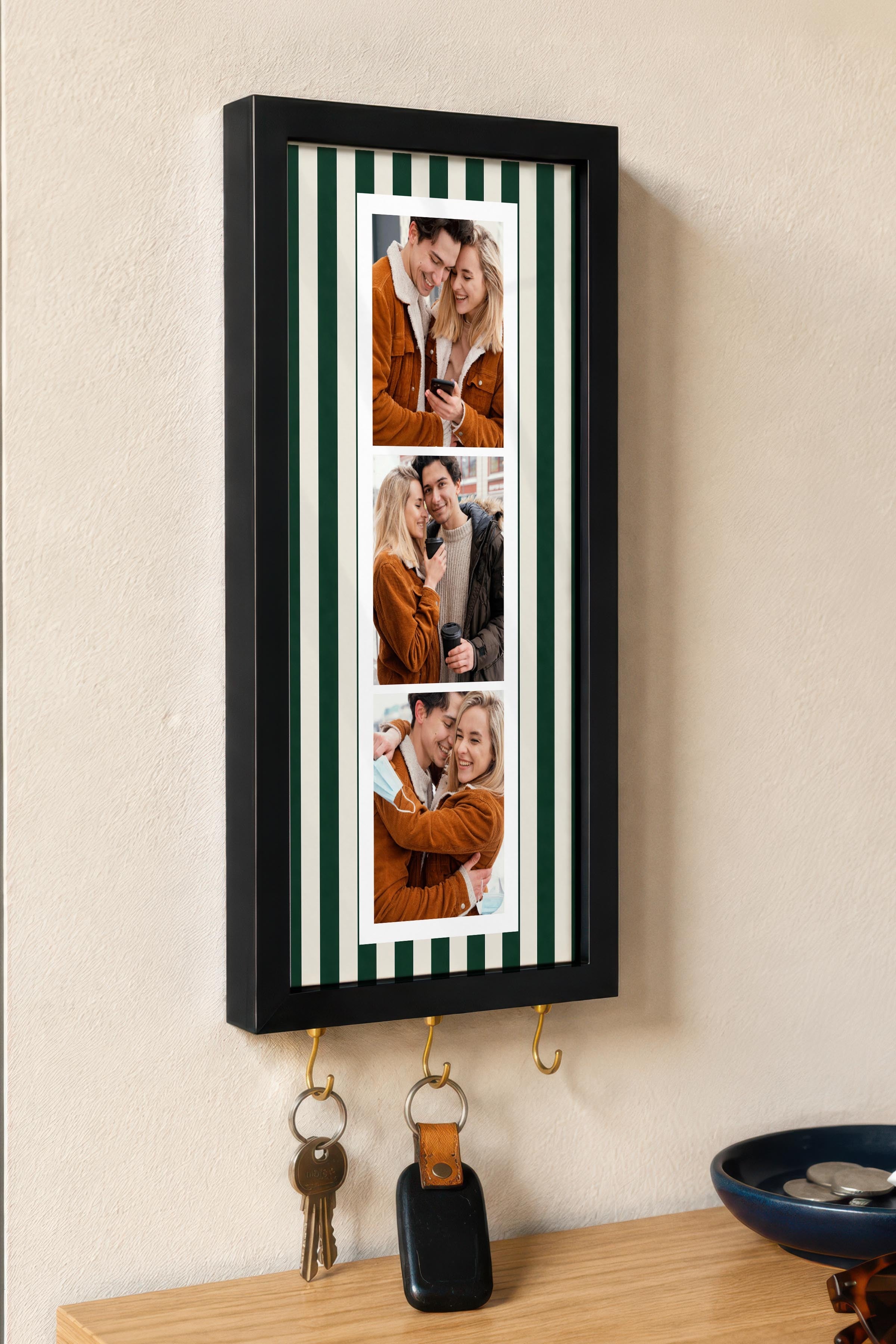 Kişiye Özel Tablo Anahtarlık, Photobooth Stili Siyah Fotoğraf Çerçevesi, Vintage Duvar Dekoru