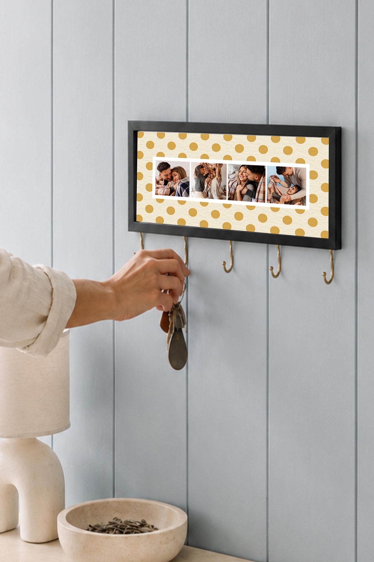 Kişiye Özel Tablo Anahtarlık, Photobooth Stili Siyah Fotoğraf Çerçevesi, Vintage Duvar Dekoru