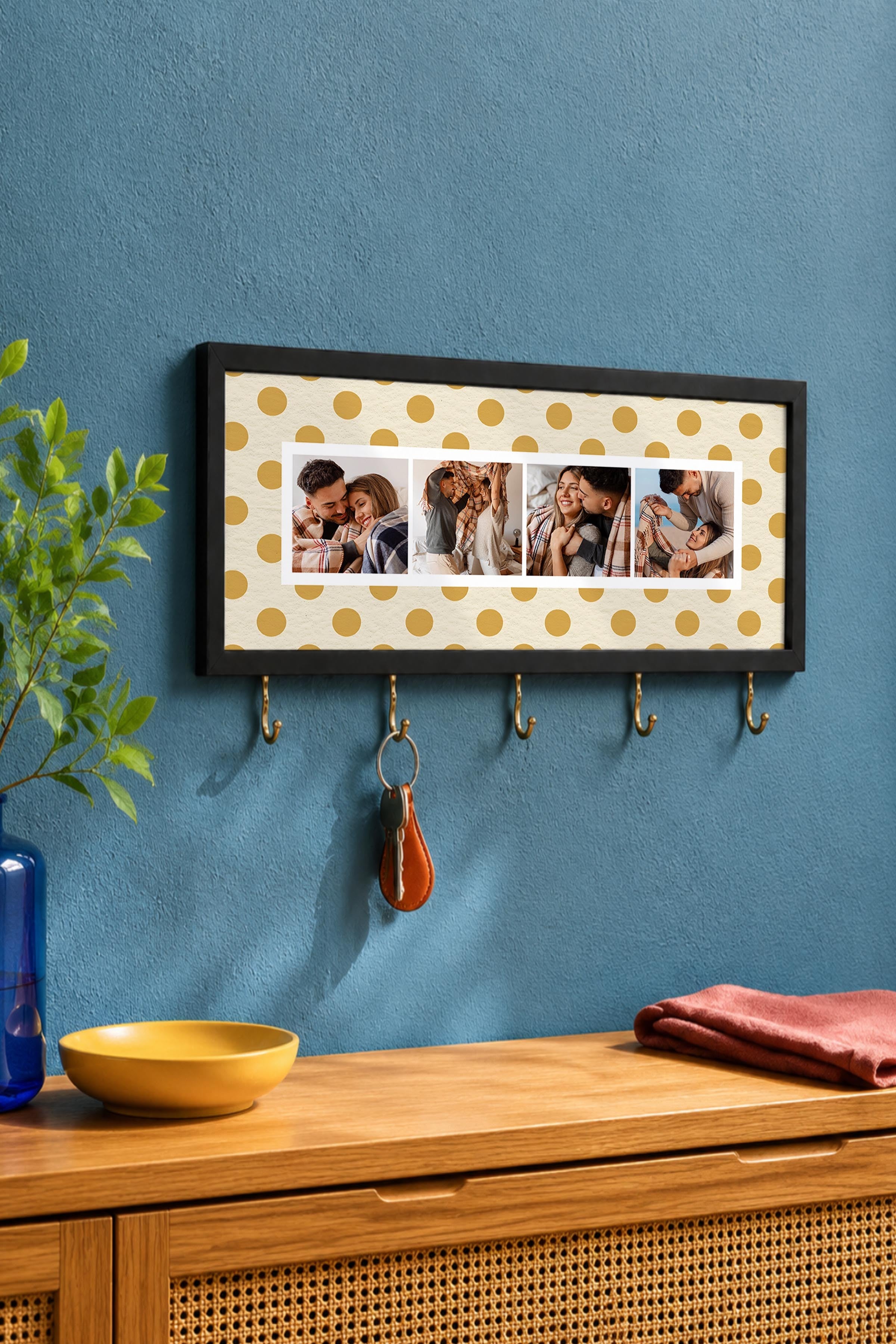 Kişiye Özel Tablo Anahtarlık, Photobooth Stili Siyah Fotoğraf Çerçevesi, Vintage Duvar Dekoru
