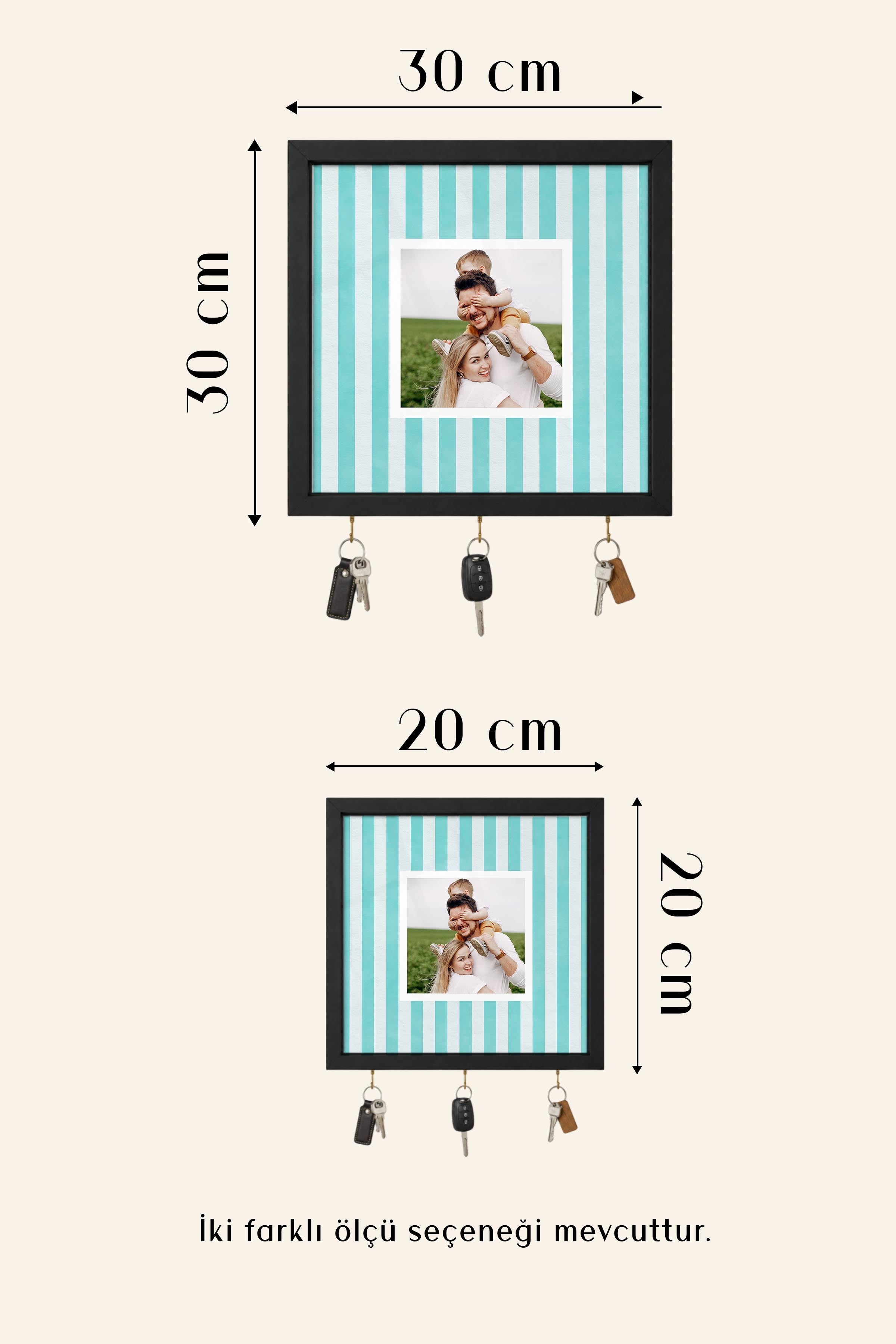 Kişiye Özel Tablo Anahtarlık, Photobooth Stili Siyah Fotoğraf Çerçevesi, Vintage Duvar Dekoru