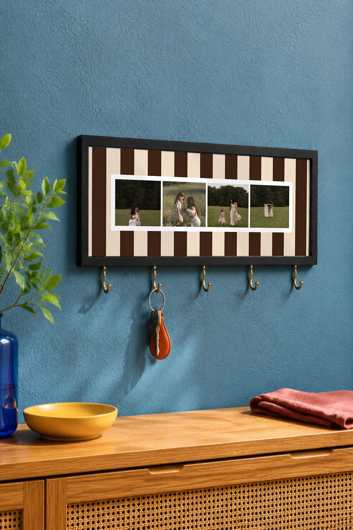Kişiye Özel Tablo Anahtarlık, Photobooth Stili Siyah Fotoğraf Çerçevesi, Vintage Duvar Dekoru