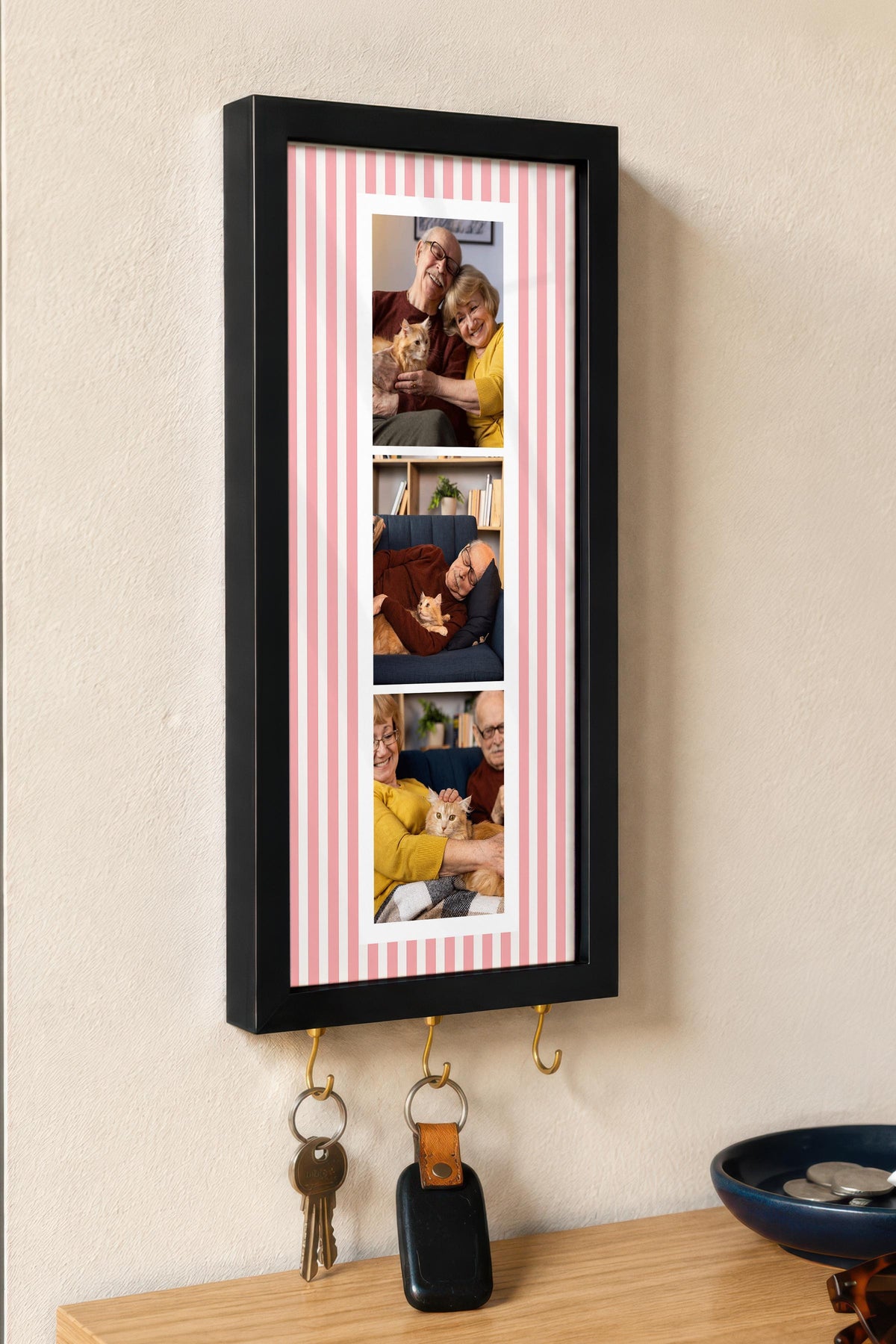 Kişiye Özel Tablo Anahtarlık, Photobooth Stili Siyah Fotoğraf Çerçevesi, Vintage Duvar Dekoru
