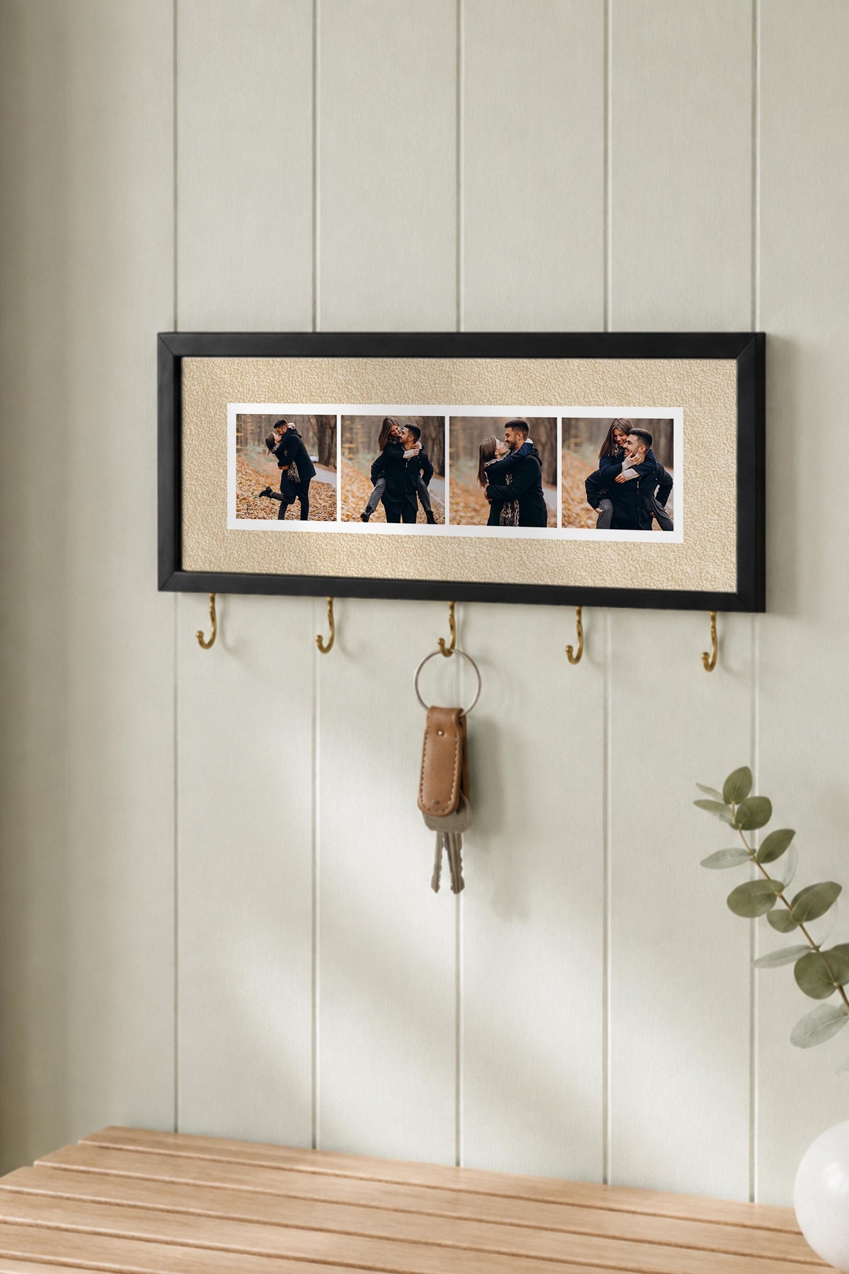 Kişiye Özel Tablo Anahtarlık, Photobooth Stili Siyah Fotoğraf Çerçevesi, Vintage Duvar Dekoru