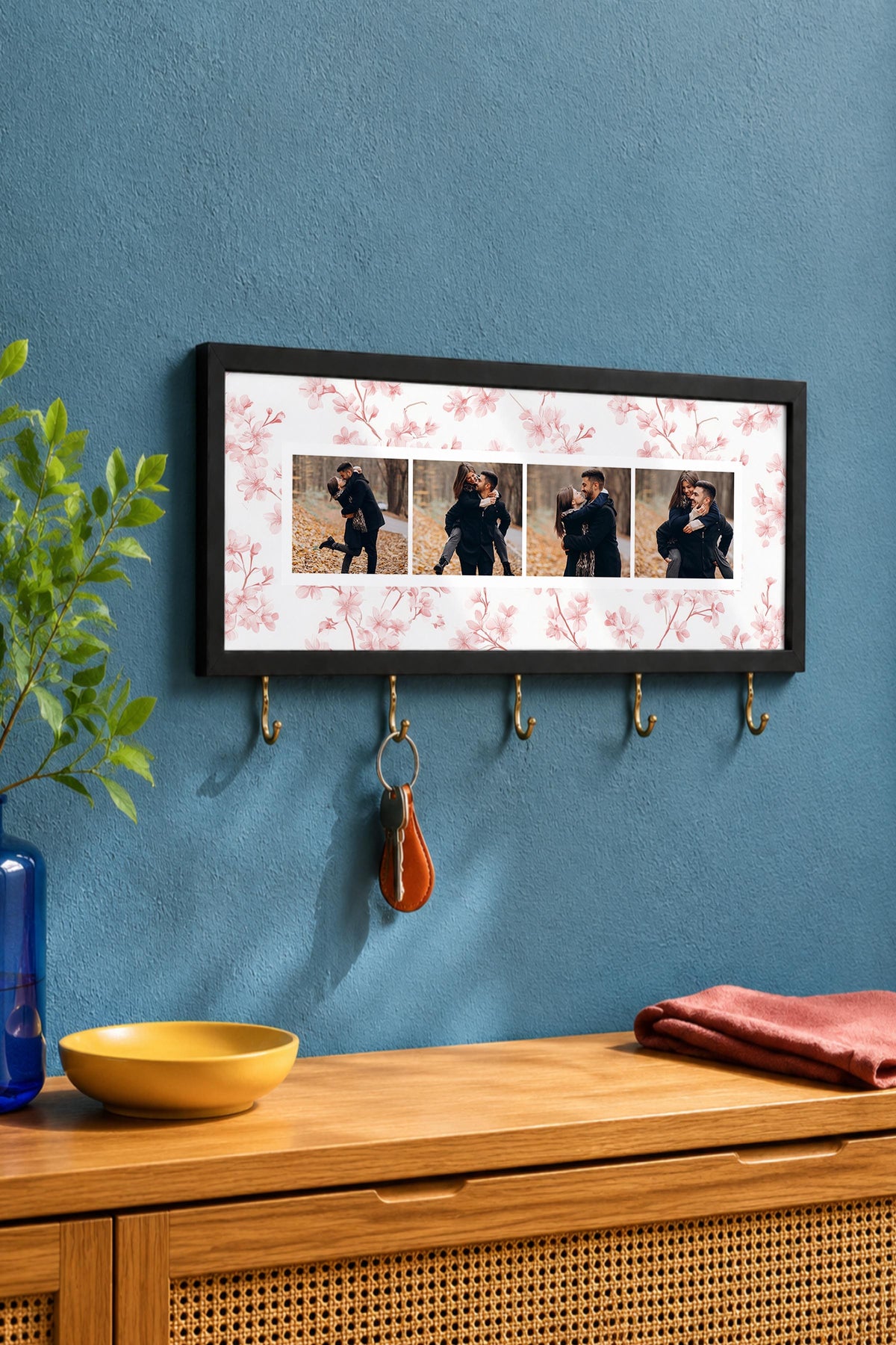 Kişiye Özel Tablo Anahtarlık, Photobooth Stili Siyah Fotoğraf Çerçevesi, Vintage Duvar Dekoru