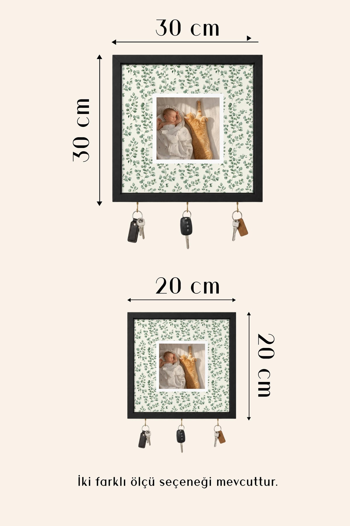 Kişiye Özel Tablo Anahtarlık, Photobooth Stili Siyah Fotoğraf Çerçevesi, Vintage Duvar Dekoru