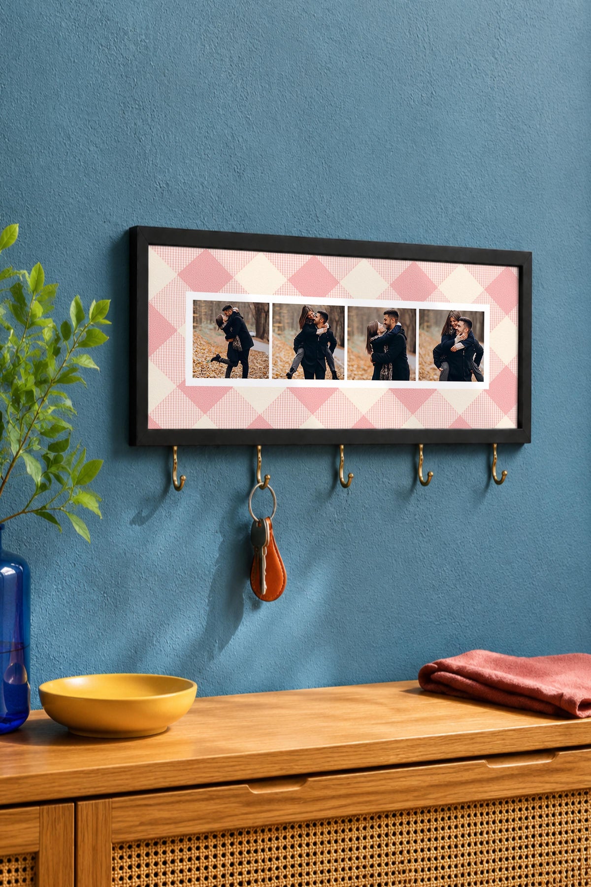 Kişiye Özel Tablo Anahtarlık, Photobooth Stili Siyah Fotoğraf Çerçevesi, Vintage Duvar Dekoru