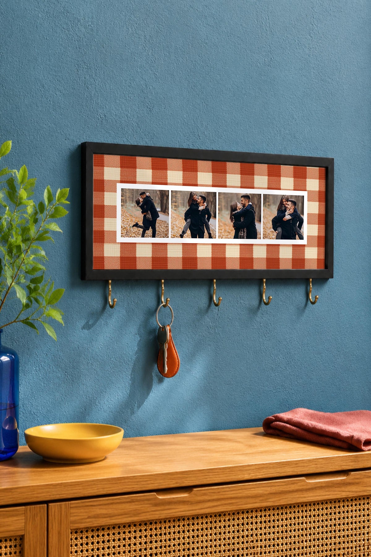 Kişiye Özel Tablo Anahtarlık, Photobooth Stili Siyah Fotoğraf Çerçevesi, Vintage Duvar Dekoru