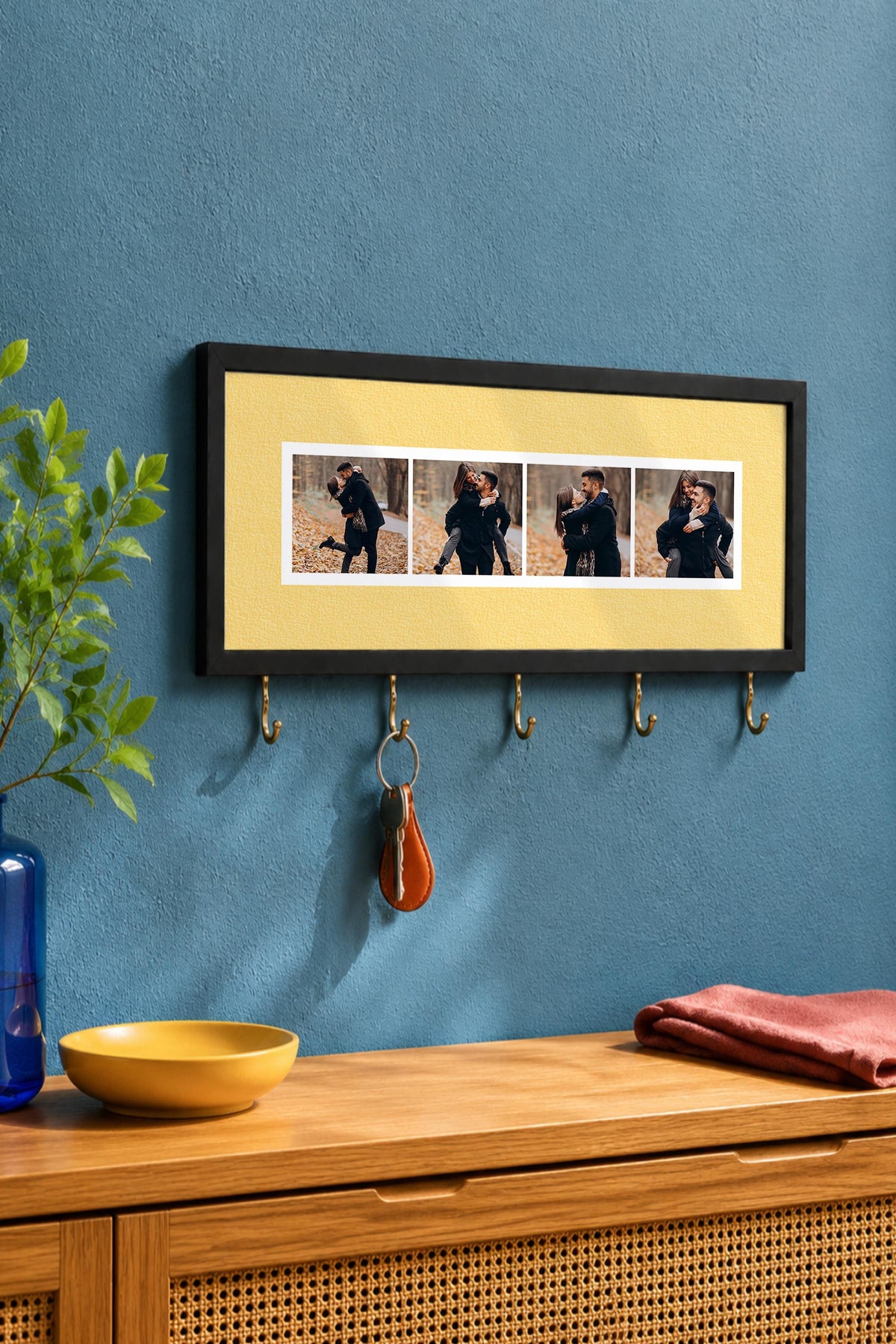 Kişiye Özel Tablo Anahtarlık, Photobooth Stili Siyah Fotoğraf Çerçevesi, Vintage Duvar Dekoru