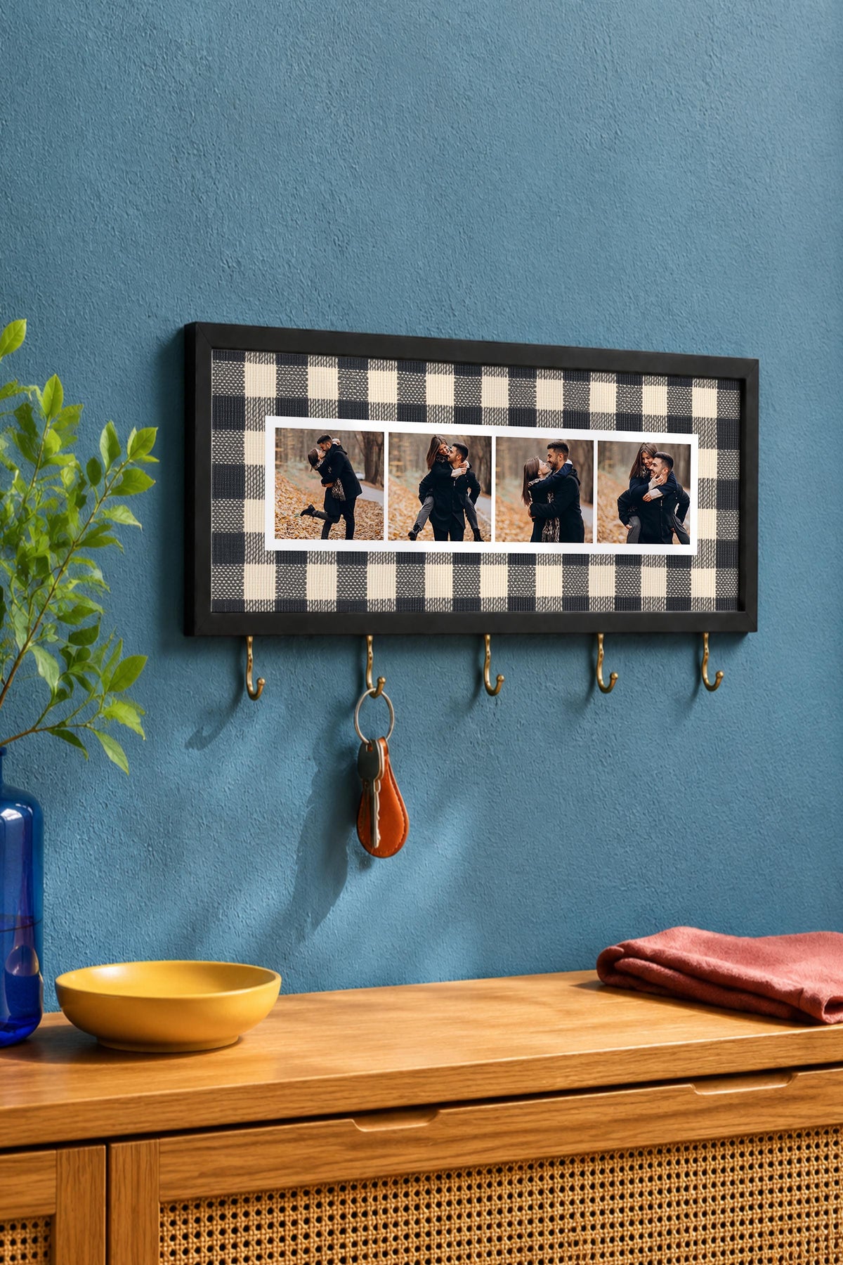 Kişiye Özel Tablo Anahtarlık, Photobooth Stili Siyah Fotoğraf Çerçevesi, Vintage Duvar Dekoru