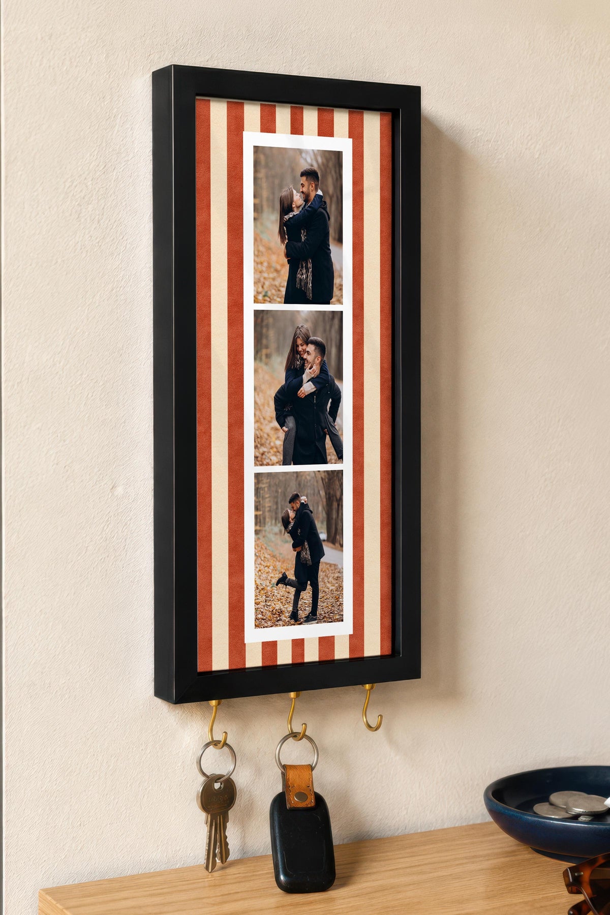 Kişiye Özel Tablo Anahtarlık, Photobooth Stili Siyah Fotoğraf Çerçevesi, Vintage Duvar Dekoru