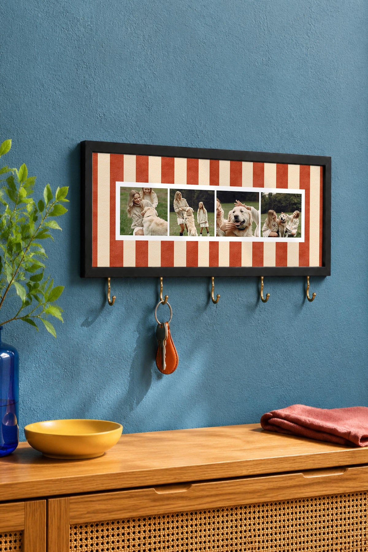 Kişiye Özel Tablo Anahtarlık, Photobooth Stili Siyah Fotoğraf Çerçevesi, Vintage Duvar Dekoru