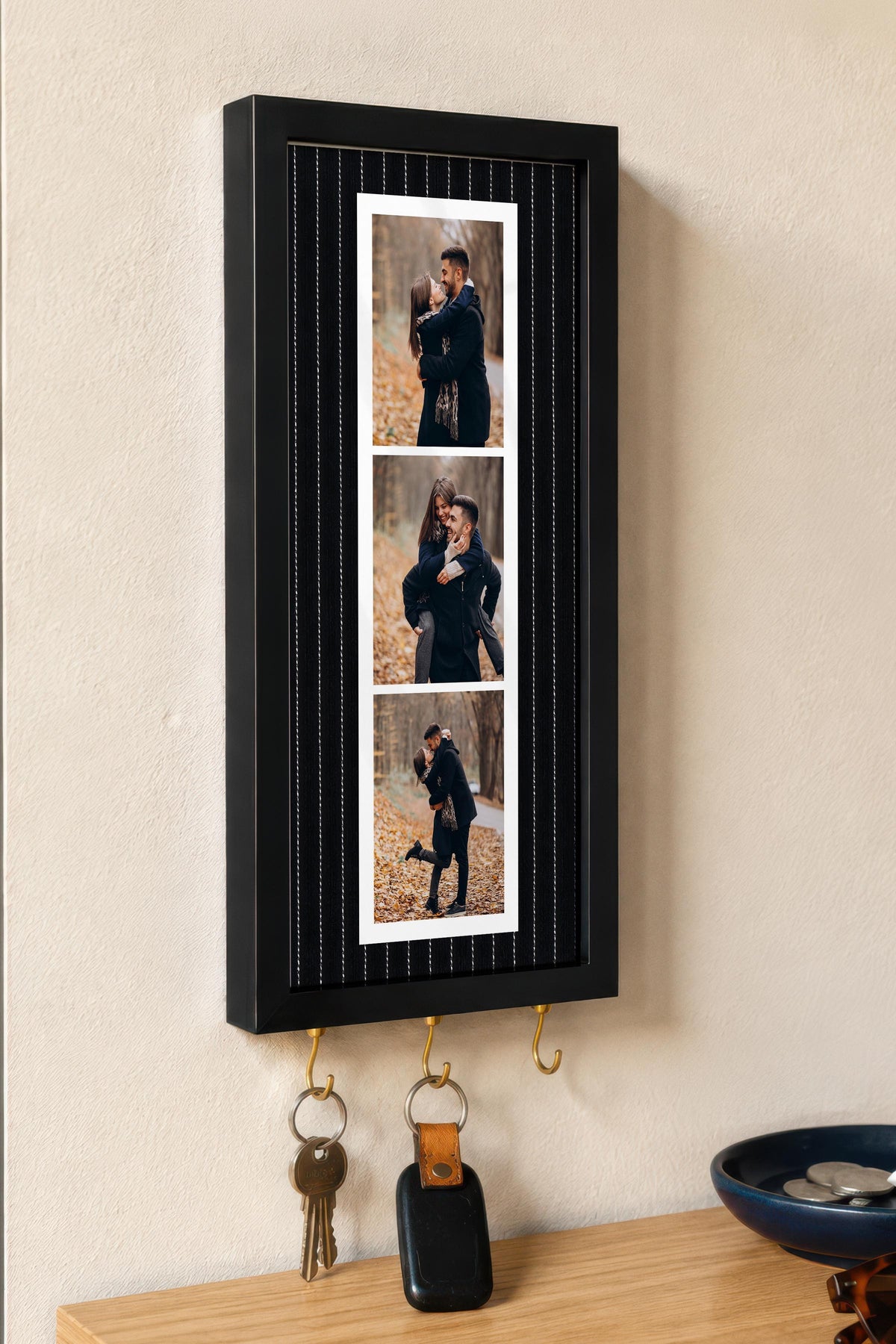Kişiye Özel Tablo Anahtarlık, Photobooth Stili Siyah Fotoğraf Çerçevesi, Vintage Duvar Dekoru