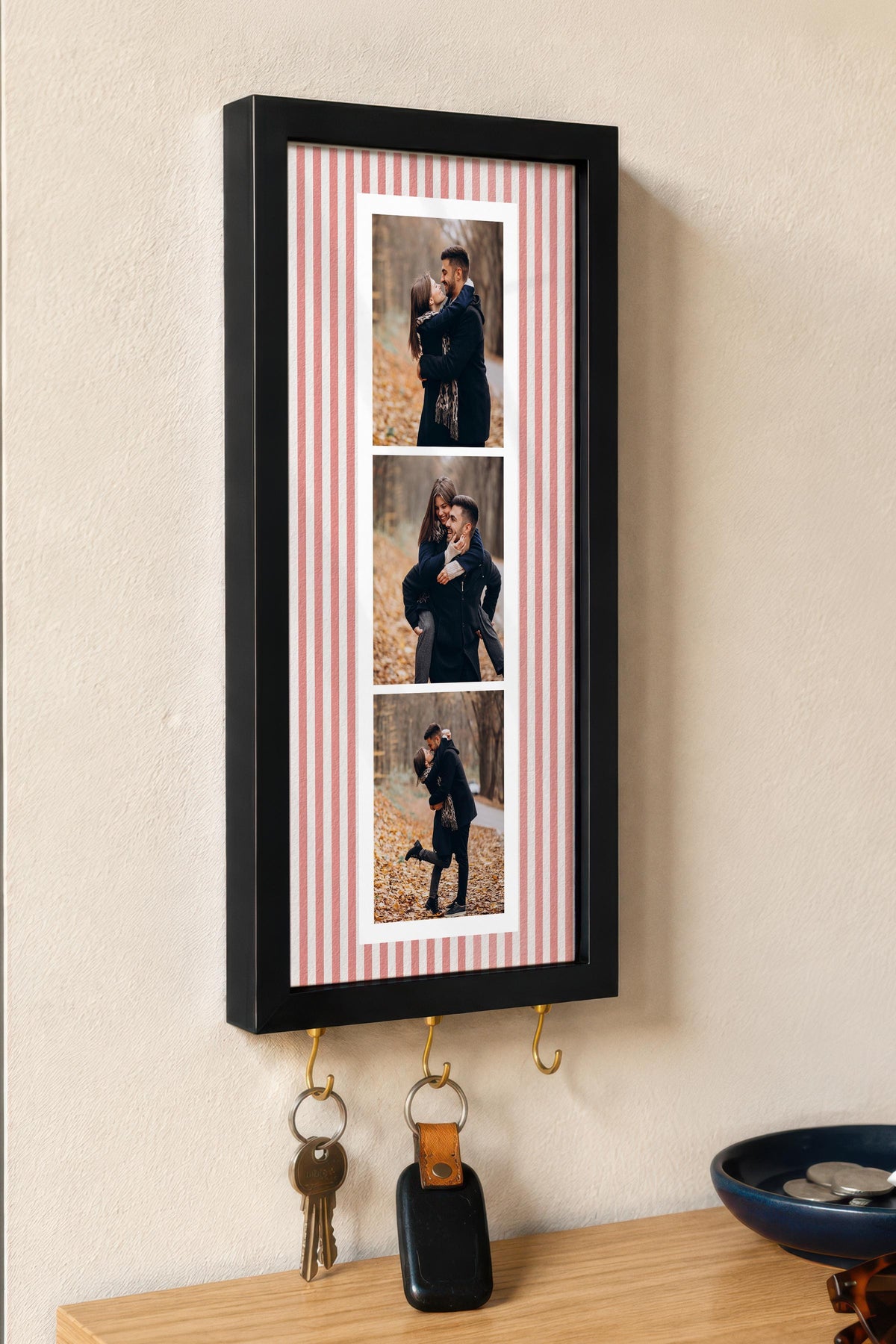 Kişiye Özel Tablo Anahtarlık, Photobooth Stili Siyah Fotoğraf Çerçevesi, Vintage Duvar Dekoru