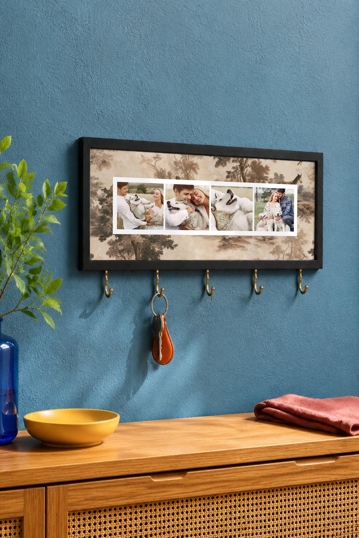 Kişiye Özel Tablo Anahtarlık, Photobooth Stili Siyah Fotoğraf Çerçevesi, Vintage Duvar Dekoru
