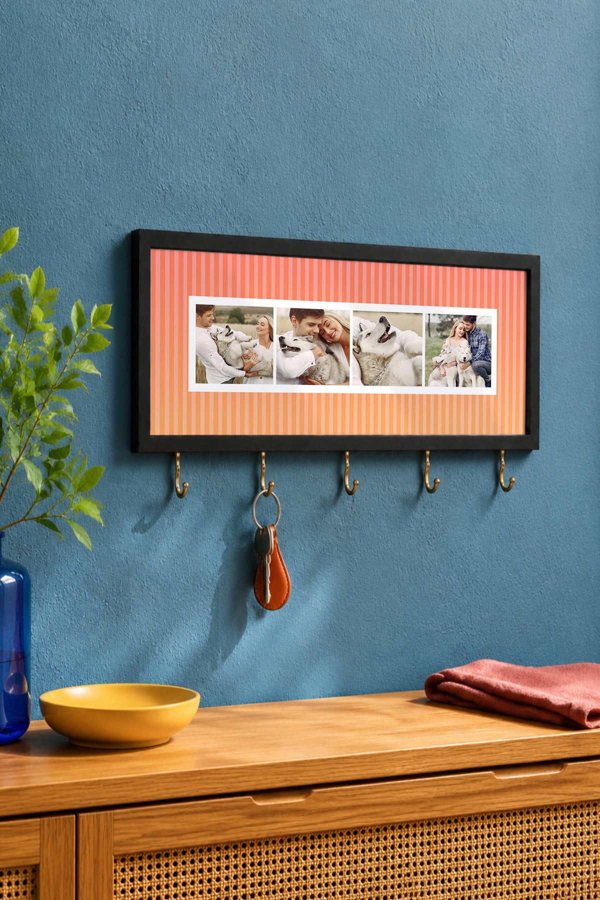 Kişiye Özel Tablo Anahtarlık, Photobooth Stili Siyah Fotoğraf Çerçevesi, Vintage Duvar Dekoru