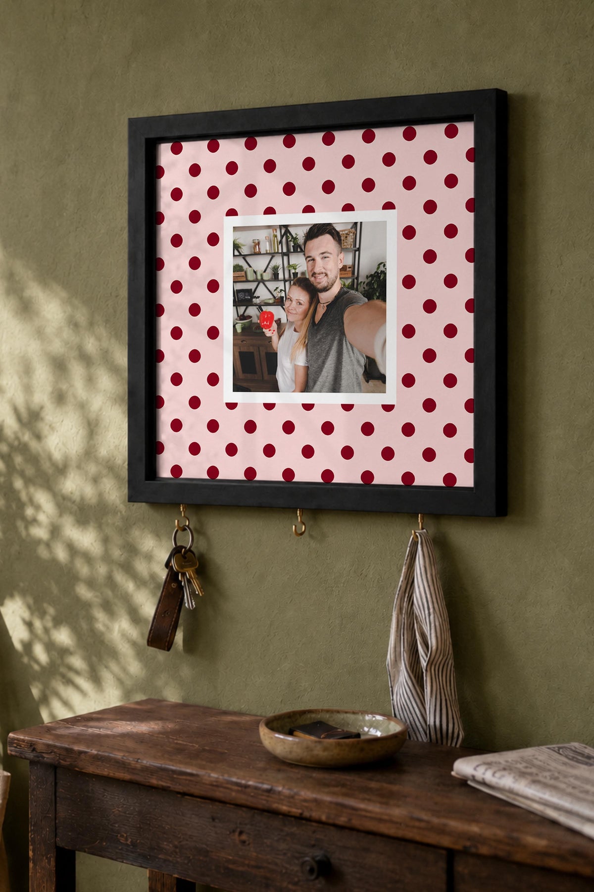 Kişiye Özel Tablo Anahtarlık, Photobooth Stili Siyah Fotoğraf Çerçevesi, Vintage Duvar Dekoru