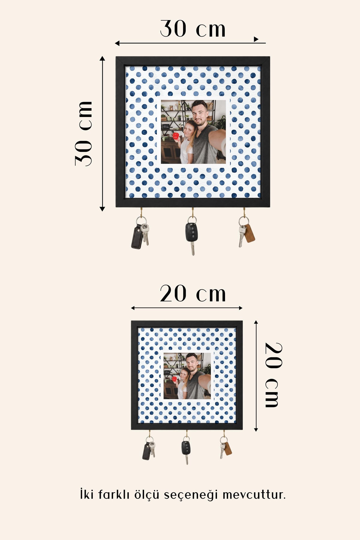 Kişiye Özel Tablo Anahtarlık, Photobooth Stili Siyah Fotoğraf Çerçevesi, Vintage Duvar Dekoru
