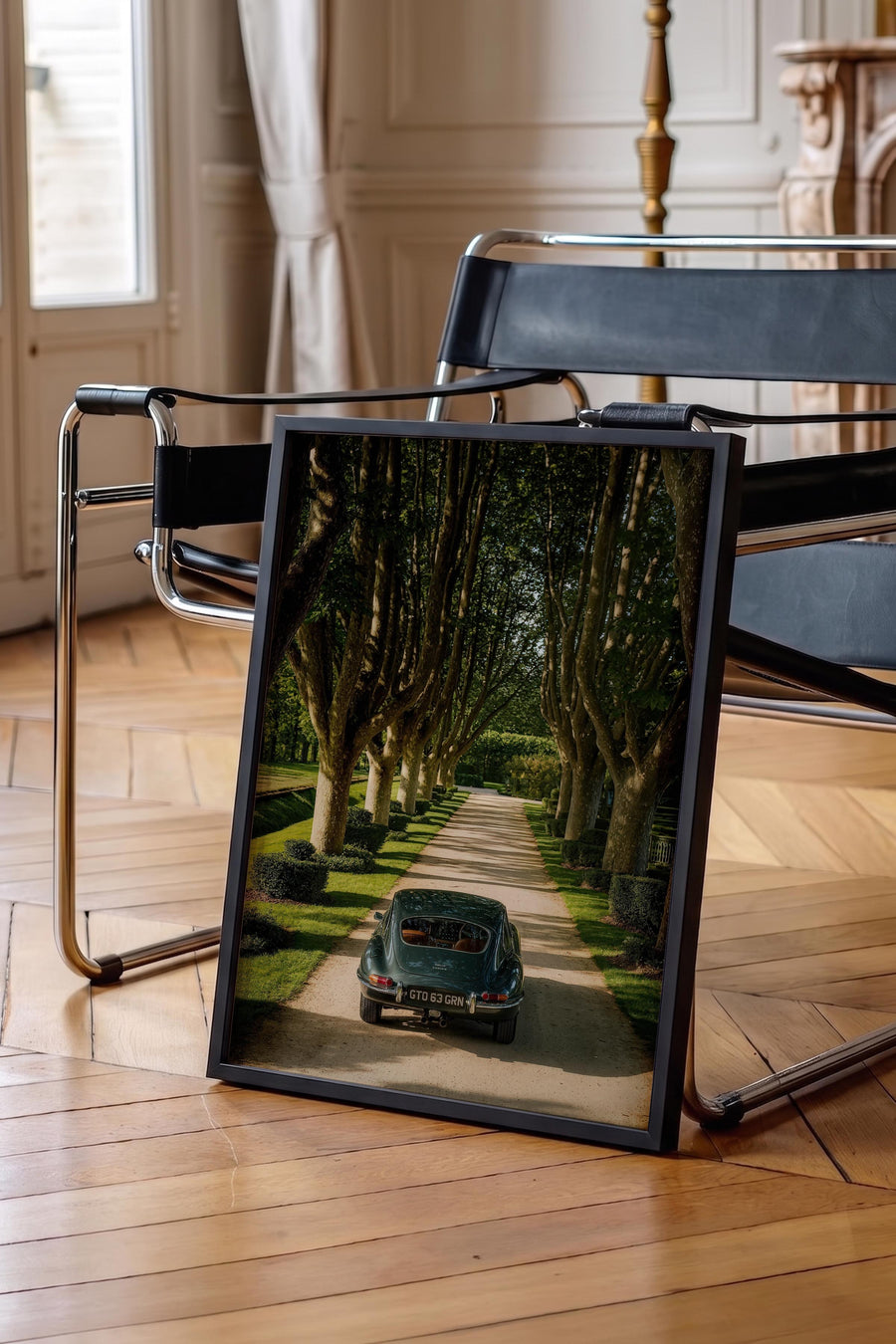 Klasik Araba Yolculuğu Old Money Tasarımlar Poster – Siyah Çerçeveli Tablo
