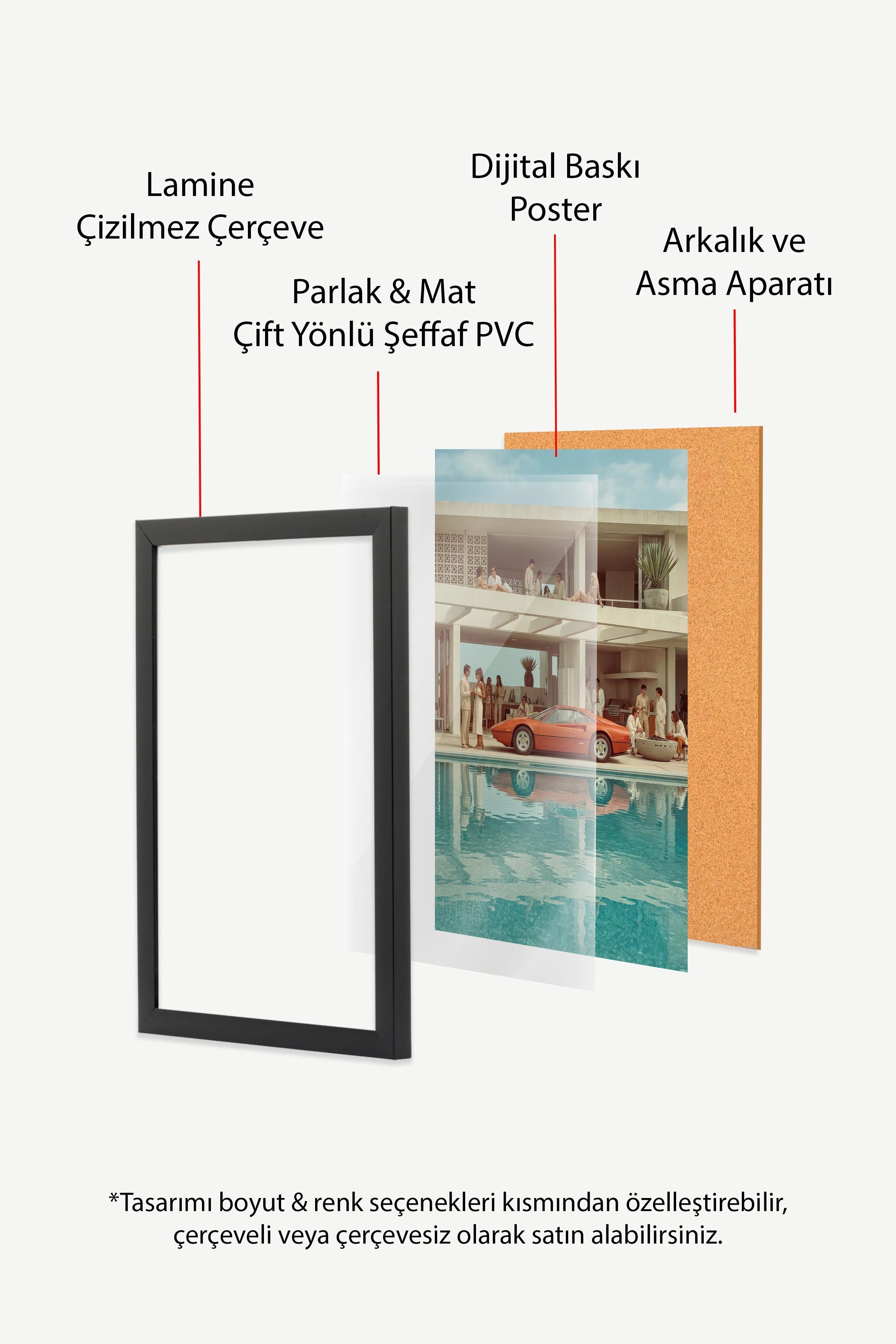 Klasik Araba ve Modern Mimari Posteri, Siyah Çerçeveli Poster, Old Money Serisi, NO:113168