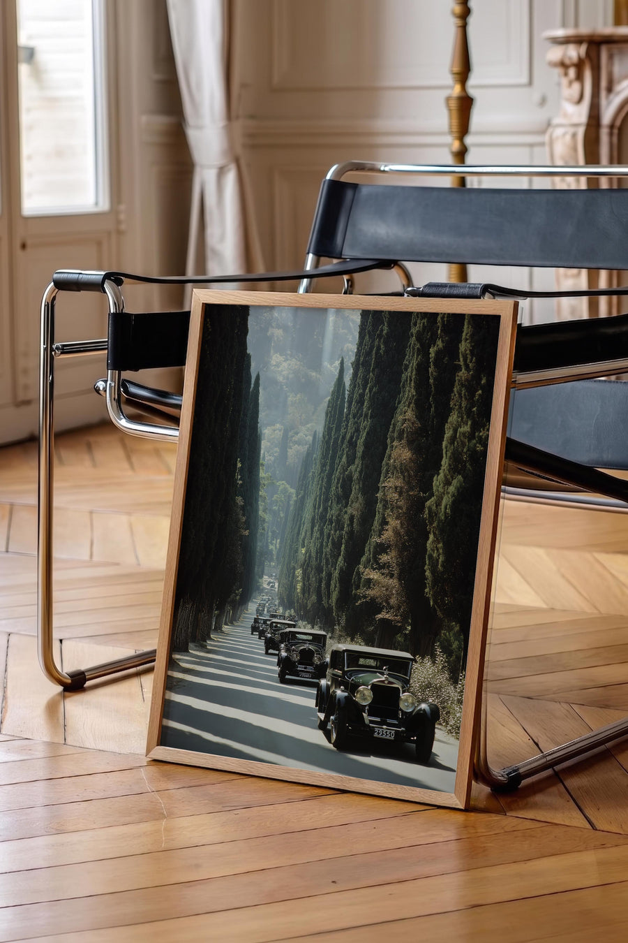 Ağaçların Arasındaki Yol Old Money Tasarımlar Poster – Ahşap Çerçeveli Tablo