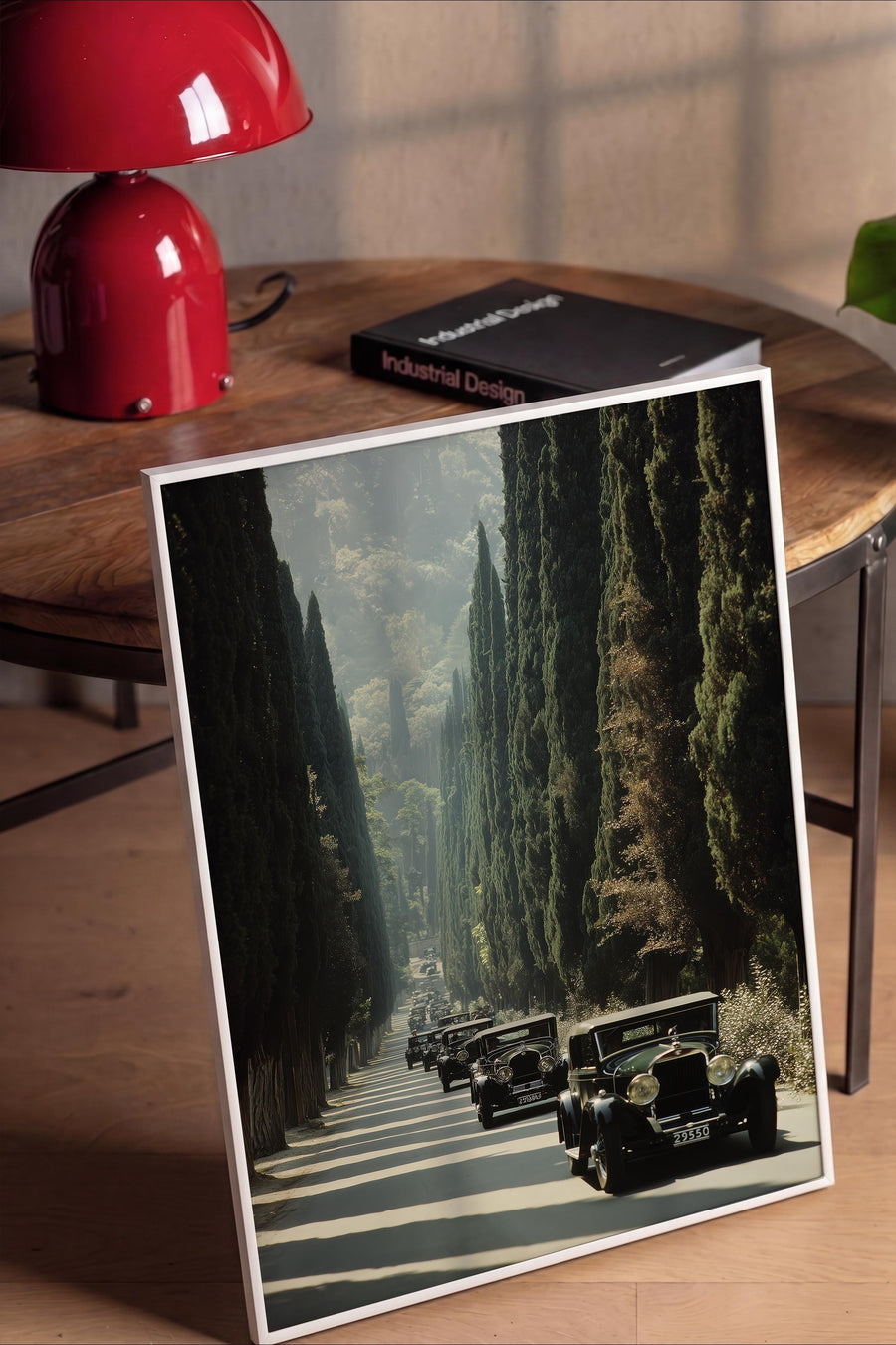 Ağaçların Arasındaki Yol Old Money Tasarımlar Poster – Beyaz Çerçeveli Tablo