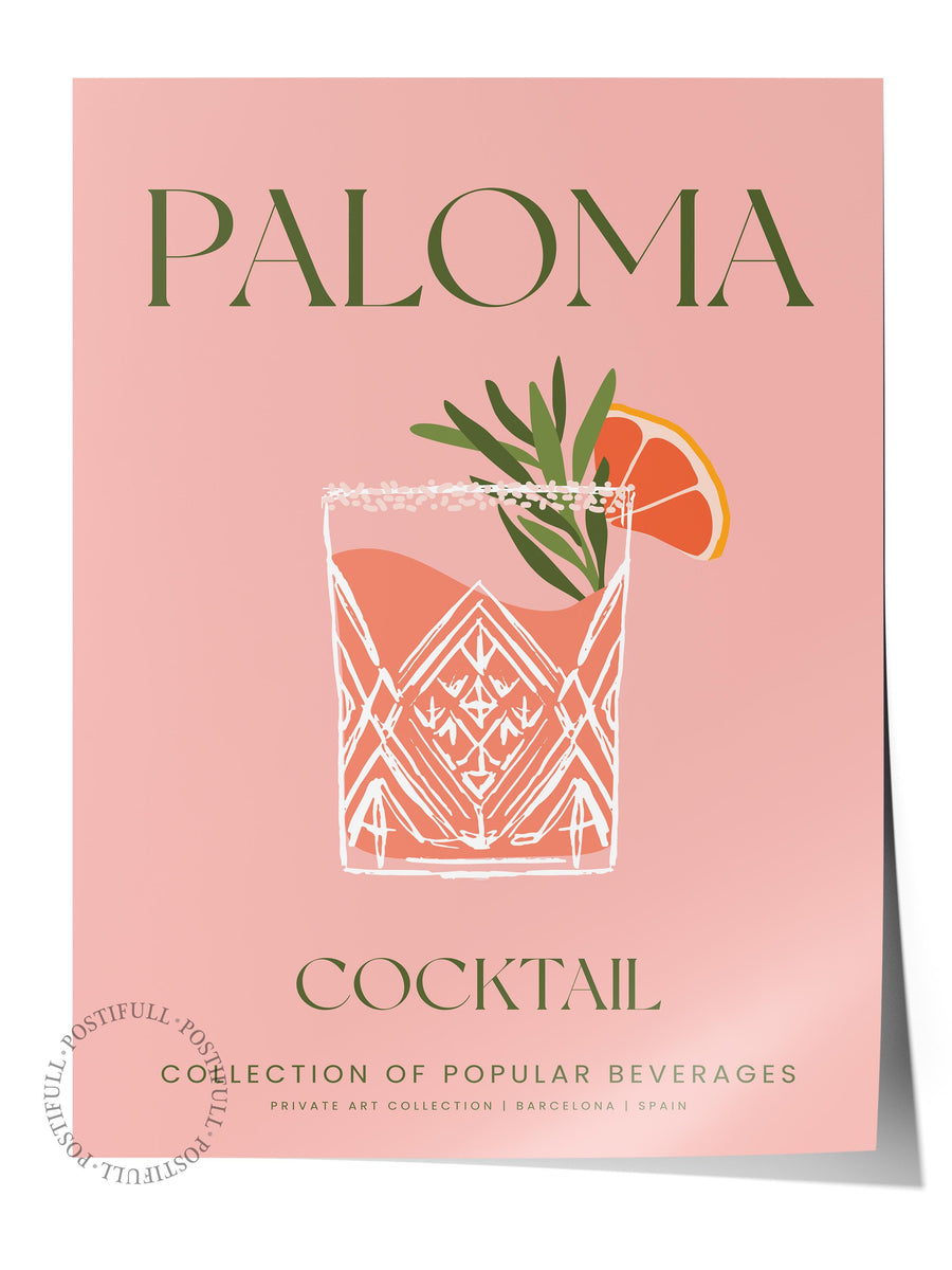 PALOMA Kokteyl Temalı Çerçevesiz Poster