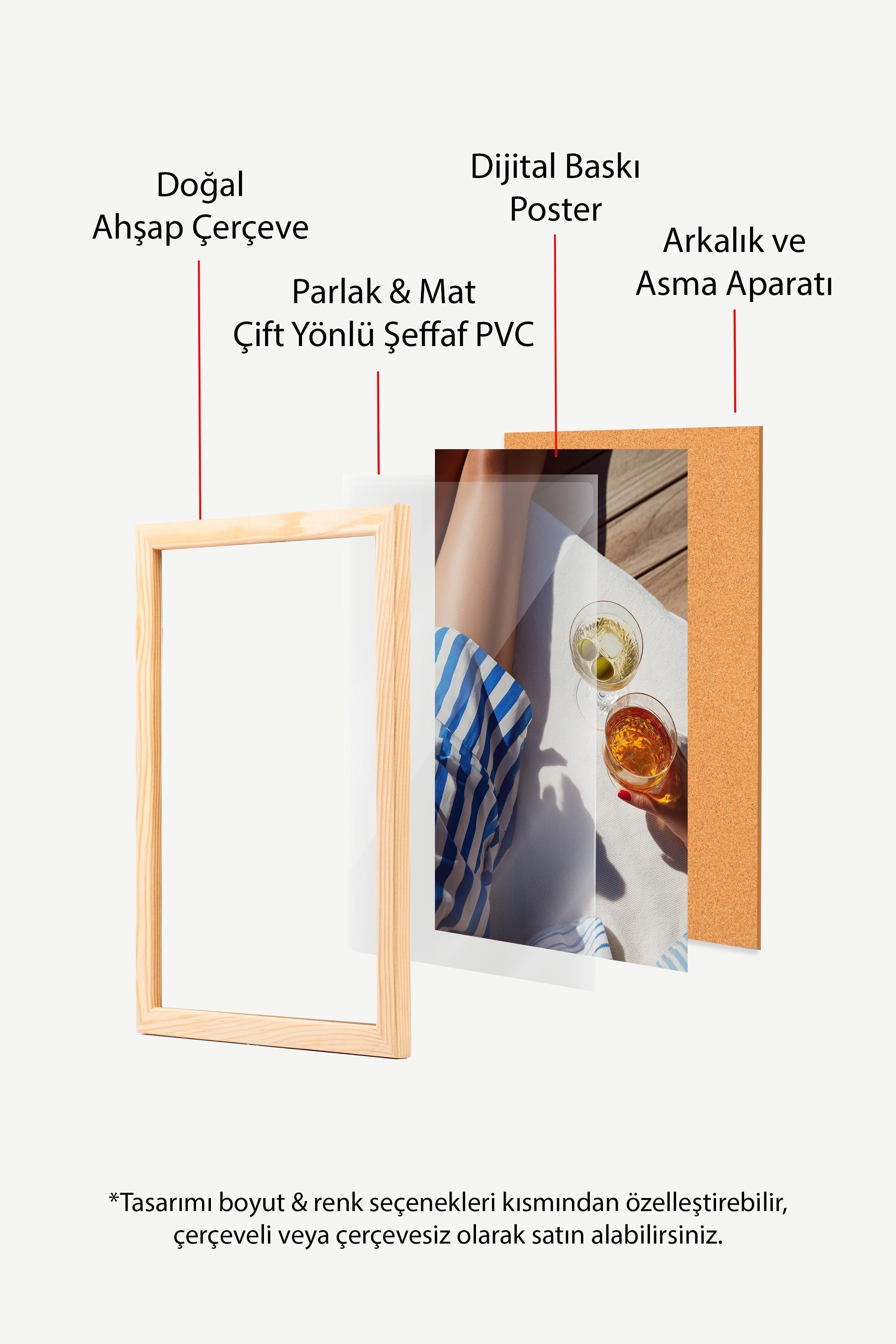 Kokteyl ve Zeytin Posteri, Ahşap Çerçeveli Poster, Old Money Serisi, NO:113222