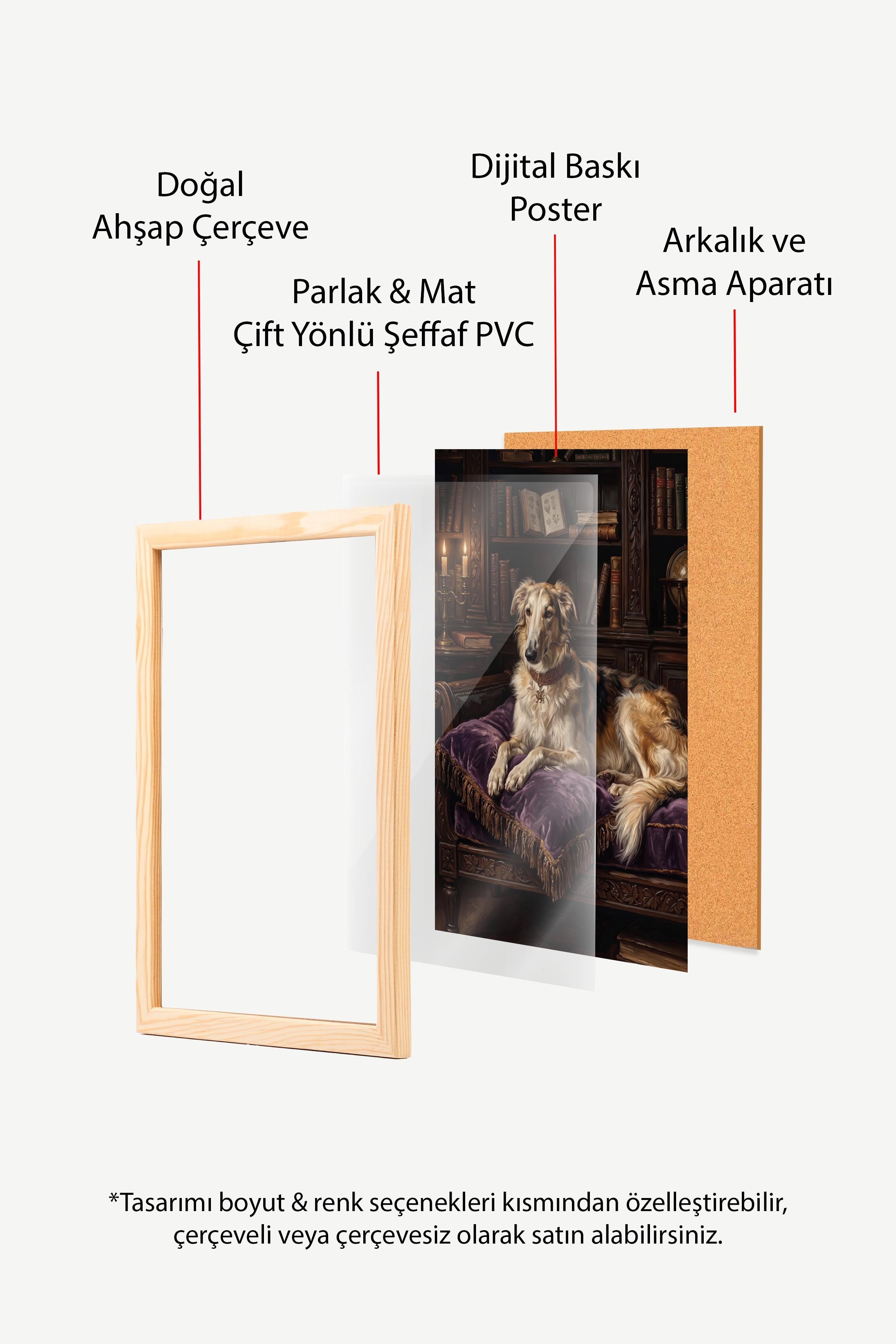 Köpek Posteri, Ahşap Çerçeveli Poster, Old Money Serisi, NO:113201